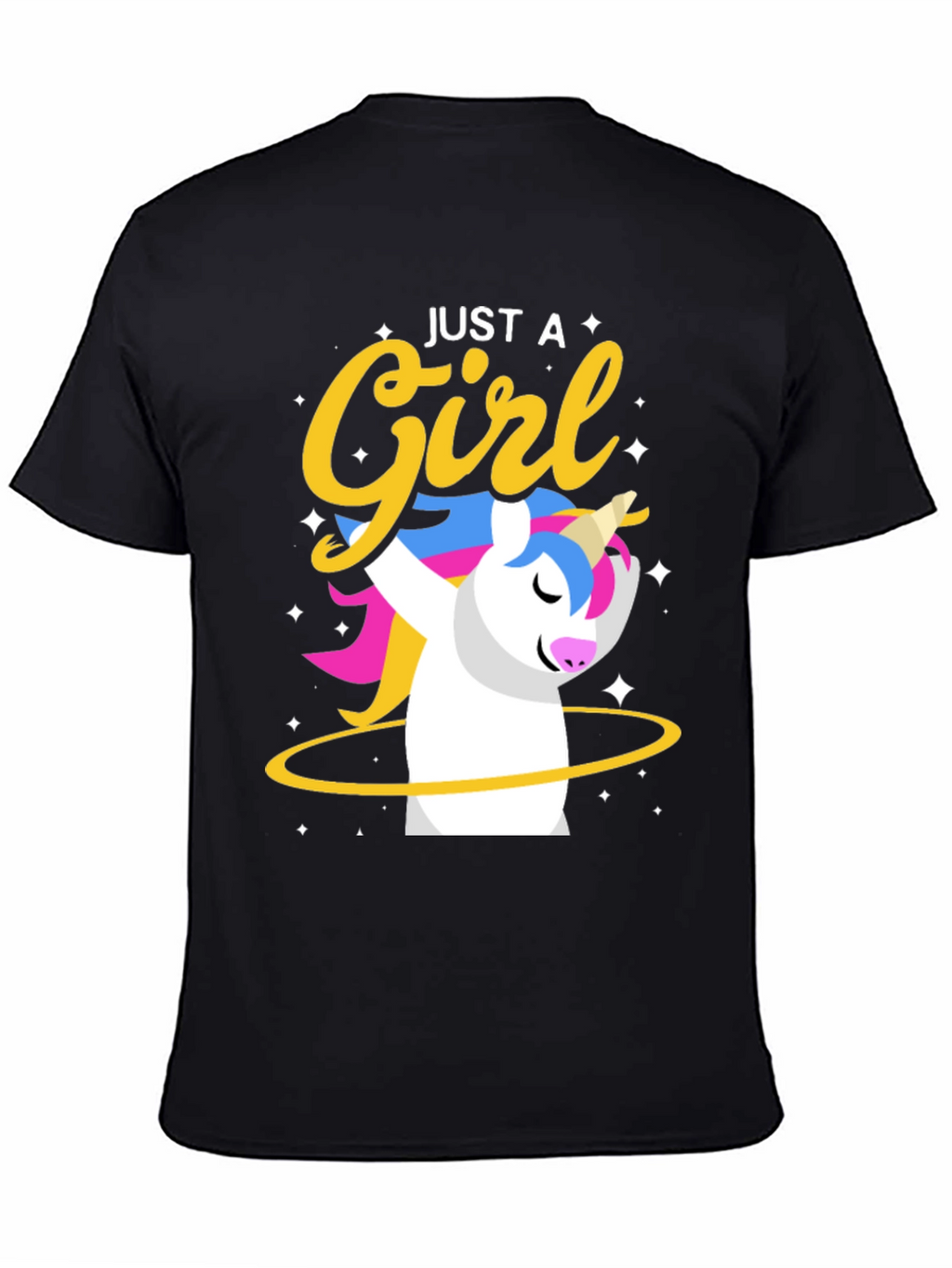 Just a Girl Unicorn Black T-Shirt