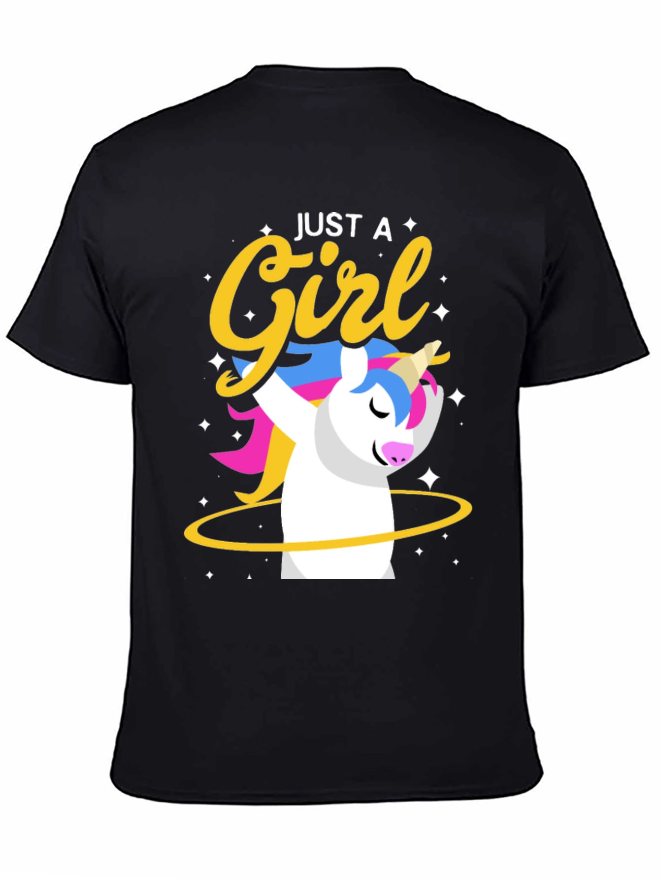 Just a Girl Unicorn Black T-Shirt