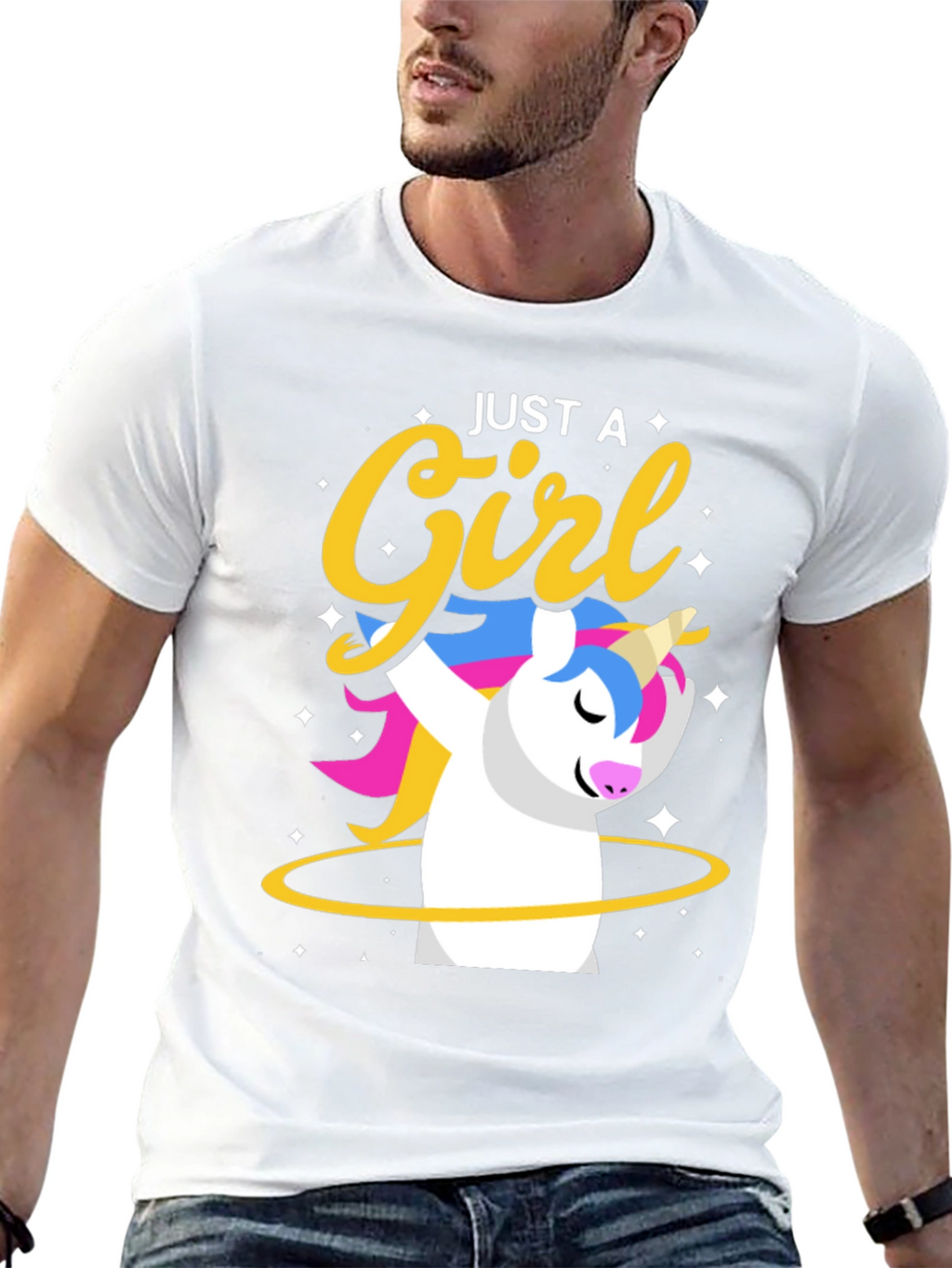 Just a Girl Unicorn Black T-Shirt