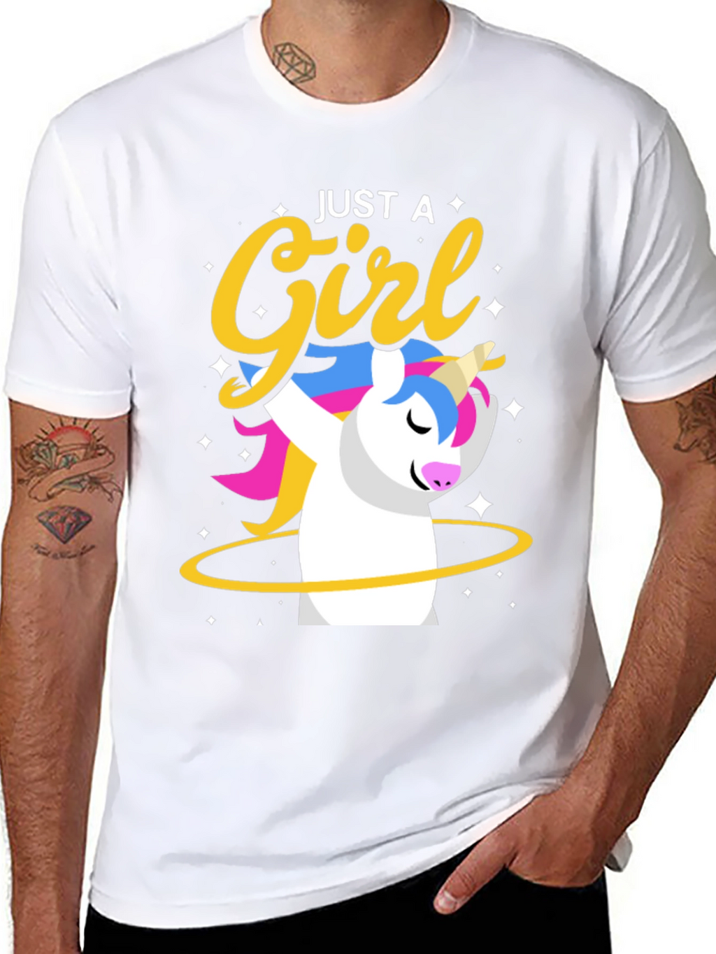Just a Girl Unicorn Black T-Shirt