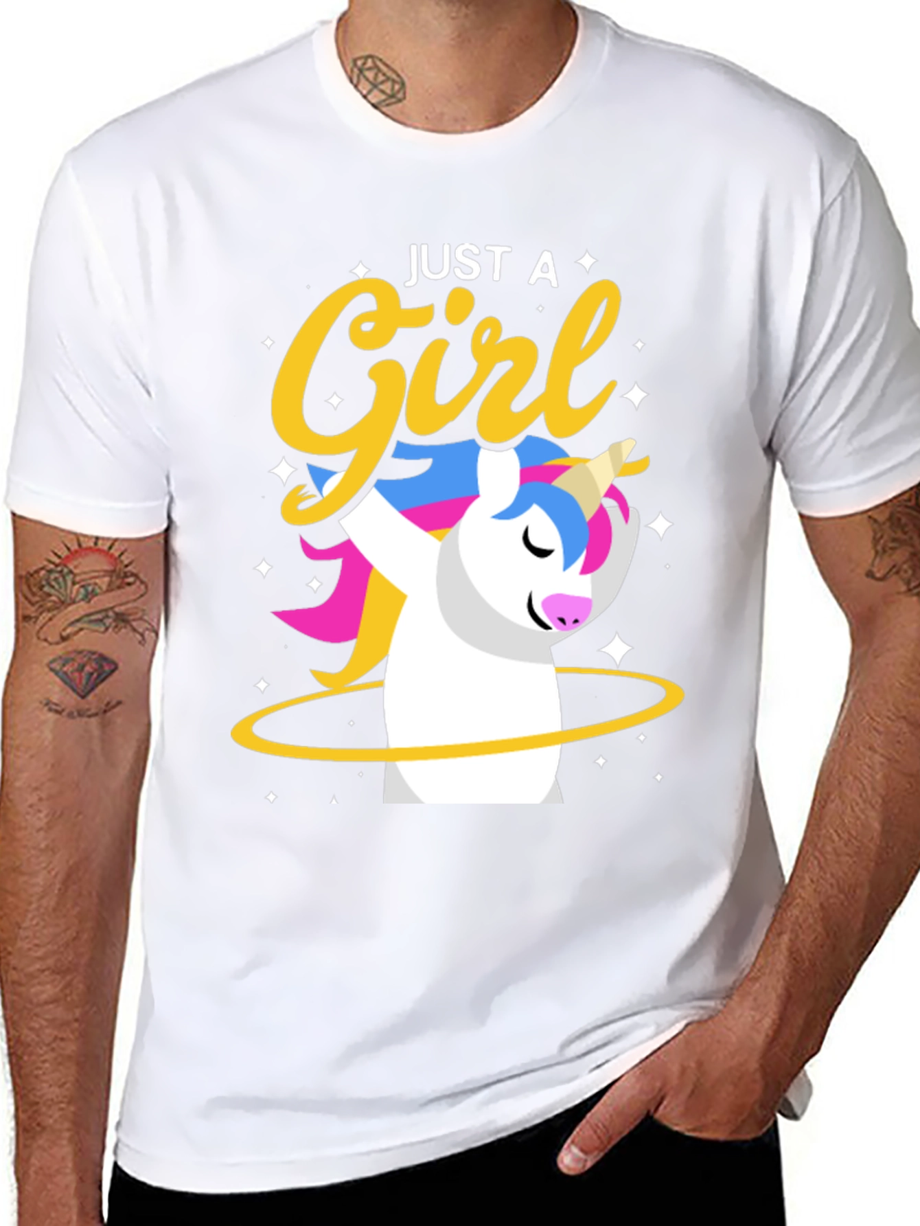 Just a Girl Unicorn Black T-Shirt