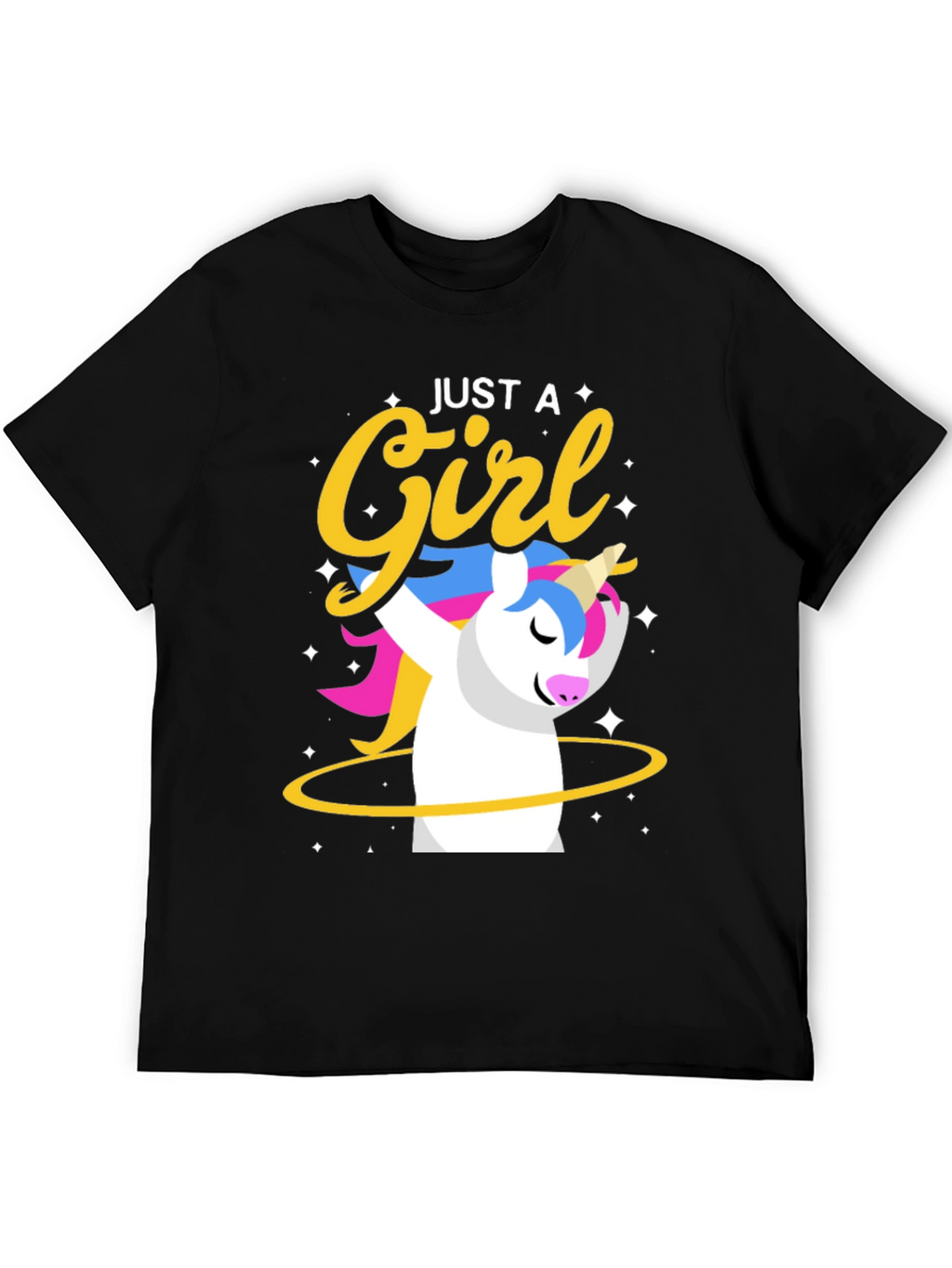 Just a Girl Unicorn Black T-Shirt
