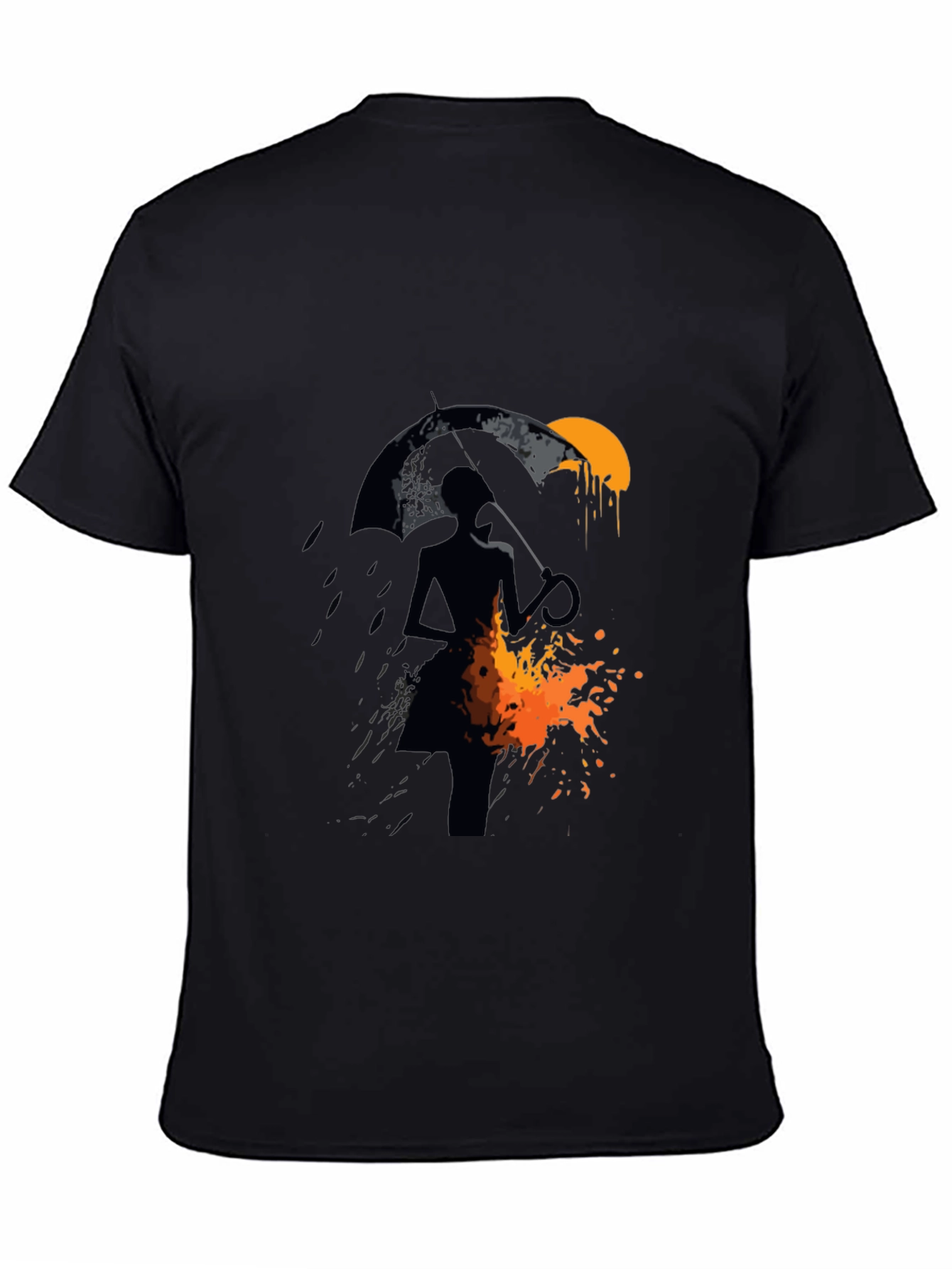 Silhouette Umbrella Graphic Tee - Mens Black T-Shirt