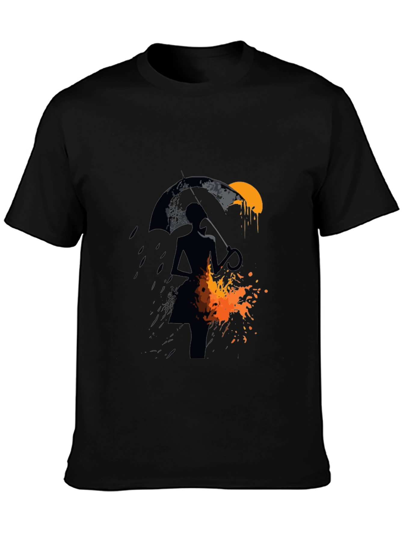 Silhouette Umbrella Graphic Tee - Mens Black T-Shirt