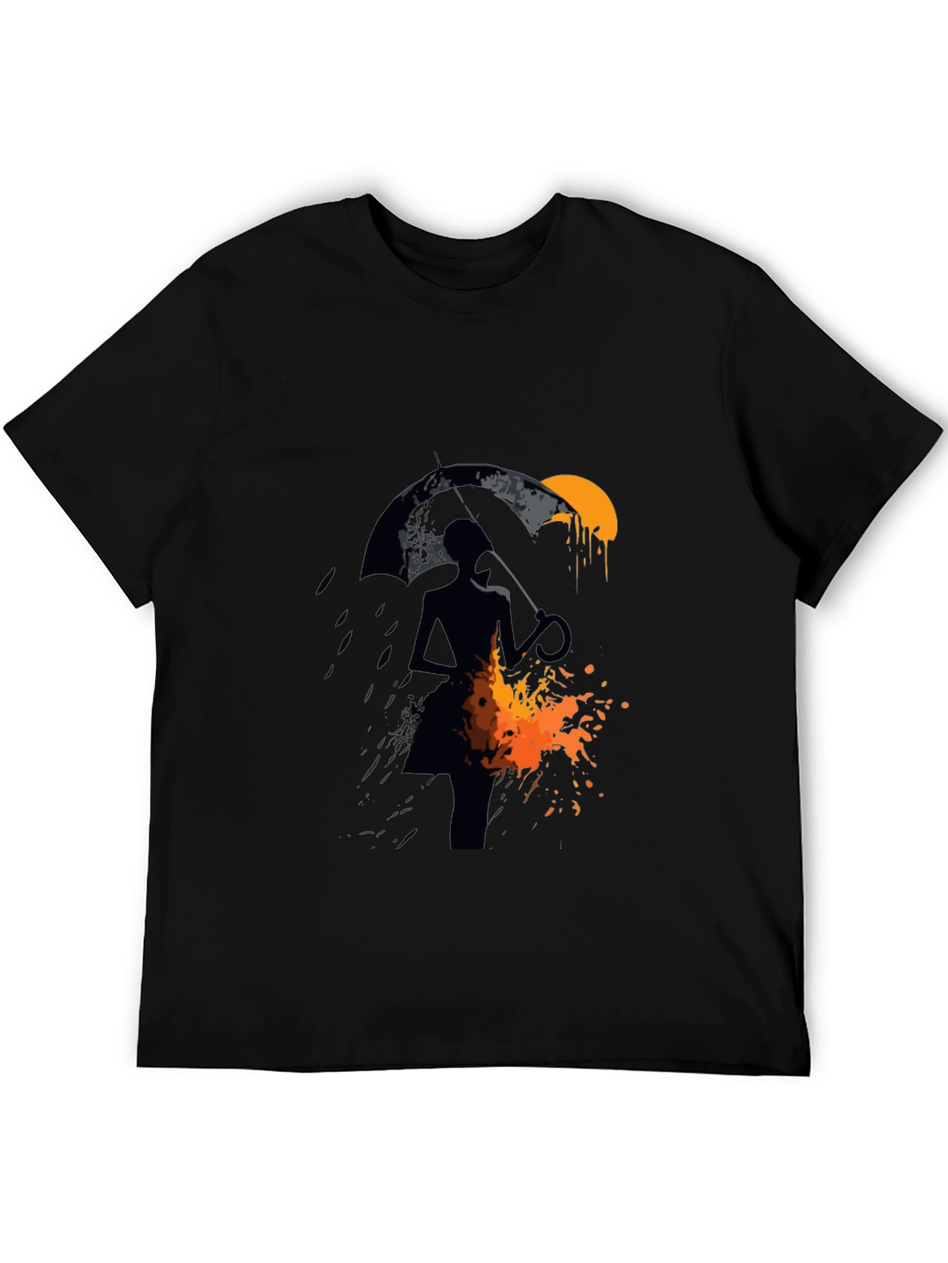 Silhouette Umbrella Graphic Tee - Mens Black T-Shirt