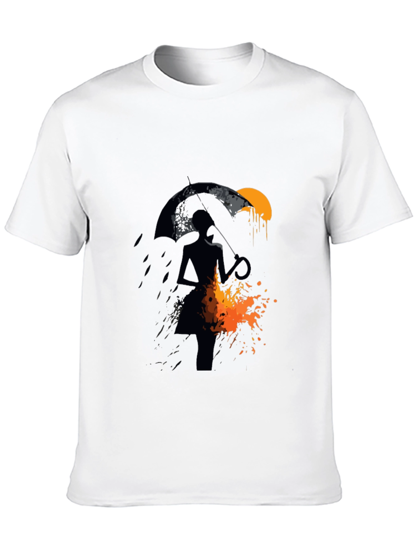 Silhouette Umbrella Graphic Tee - Mens Black T-Shirt