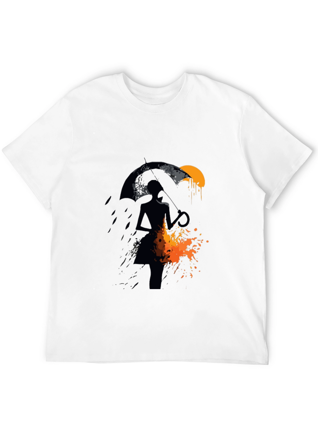 Silhouette Umbrella Graphic Tee - Mens Black T-Shirt