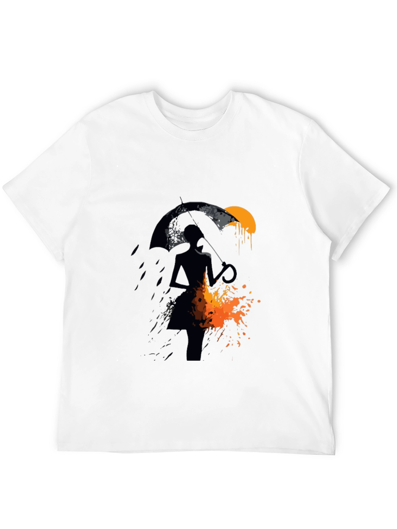 Silhouette Umbrella Graphic Tee - Mens Black T-Shirt