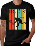 Retro Tennis Player Graphic T-Shirt