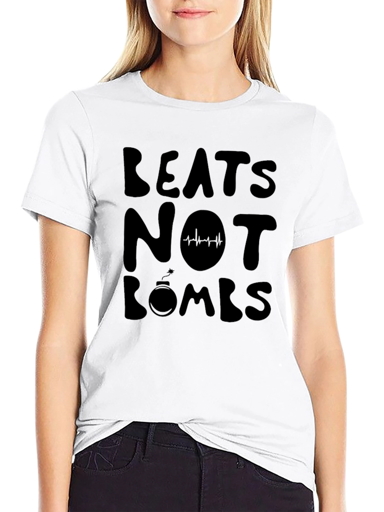 Beats Not Bombs Graphic T-Shirt - Black