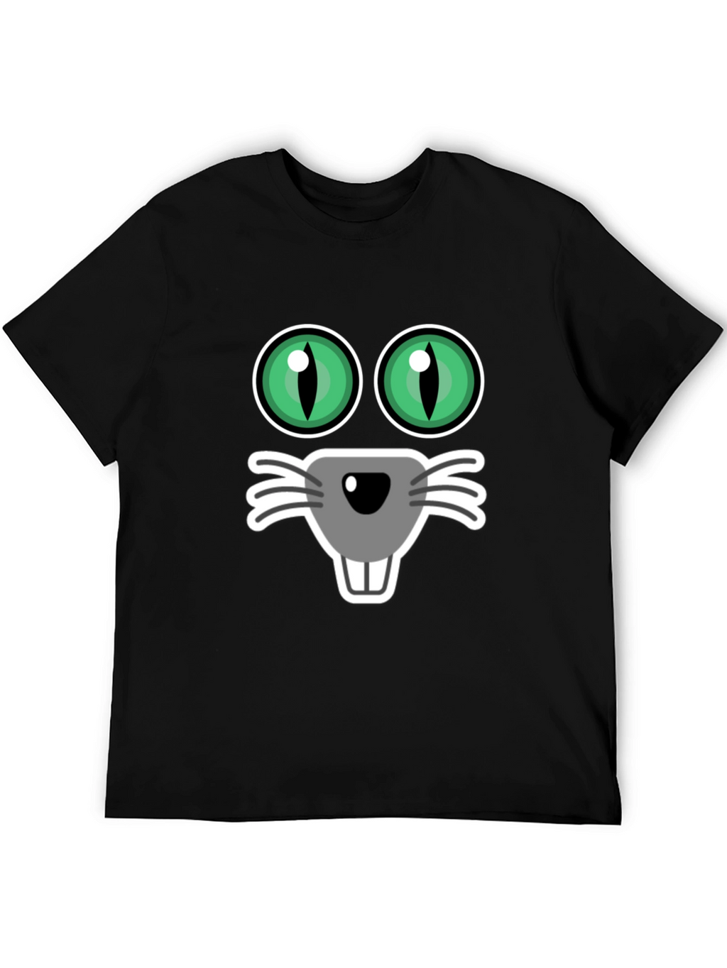 Funny Cat Face T-Shirt Black Tee