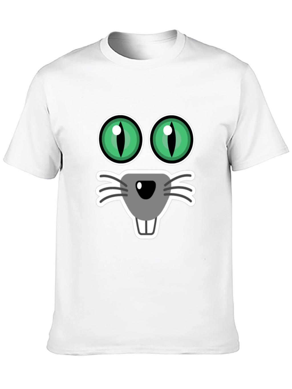 Funny Cat Face T-Shirt Black Tee