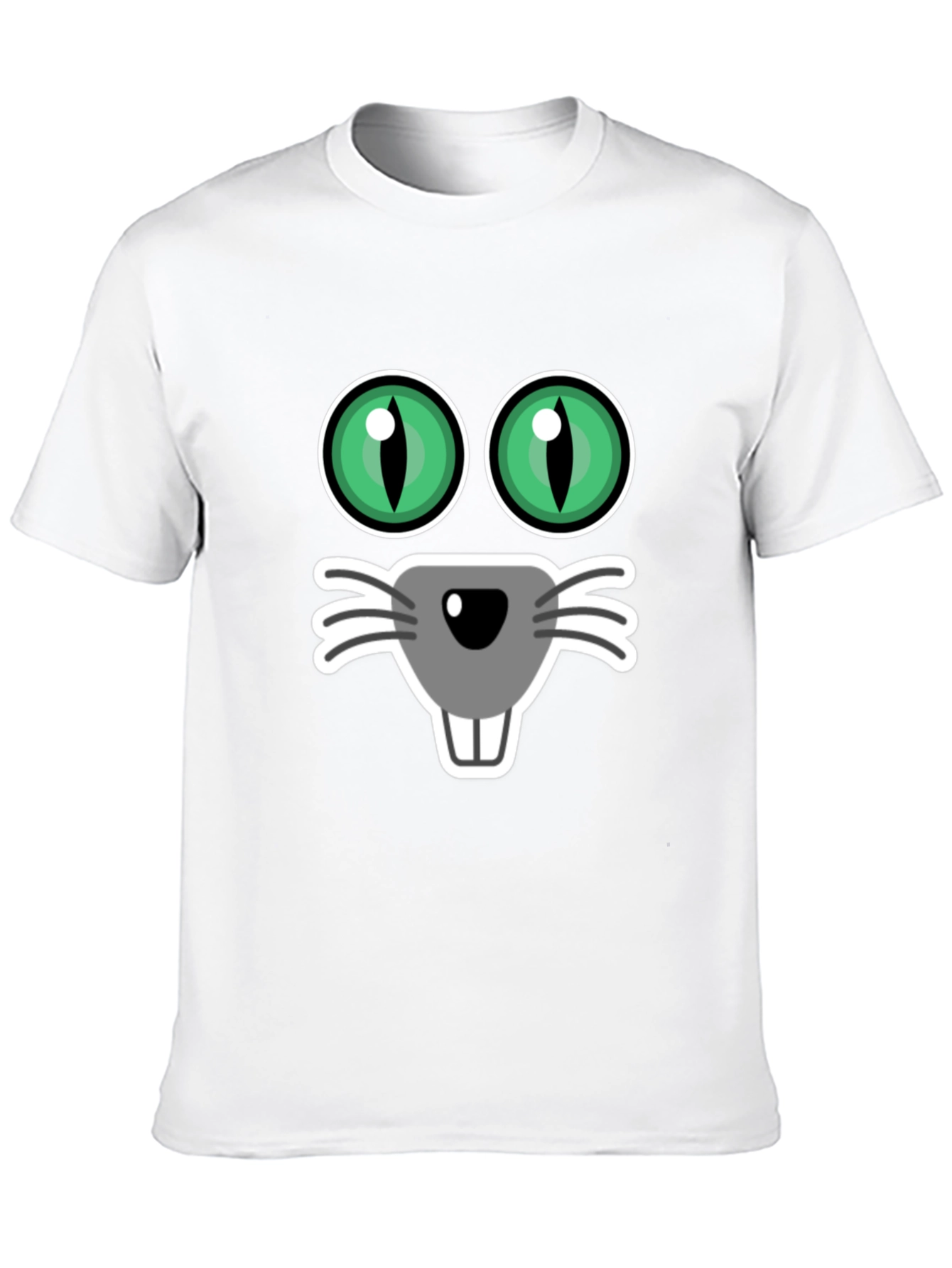 Funny Cat Face T-Shirt Black Tee
