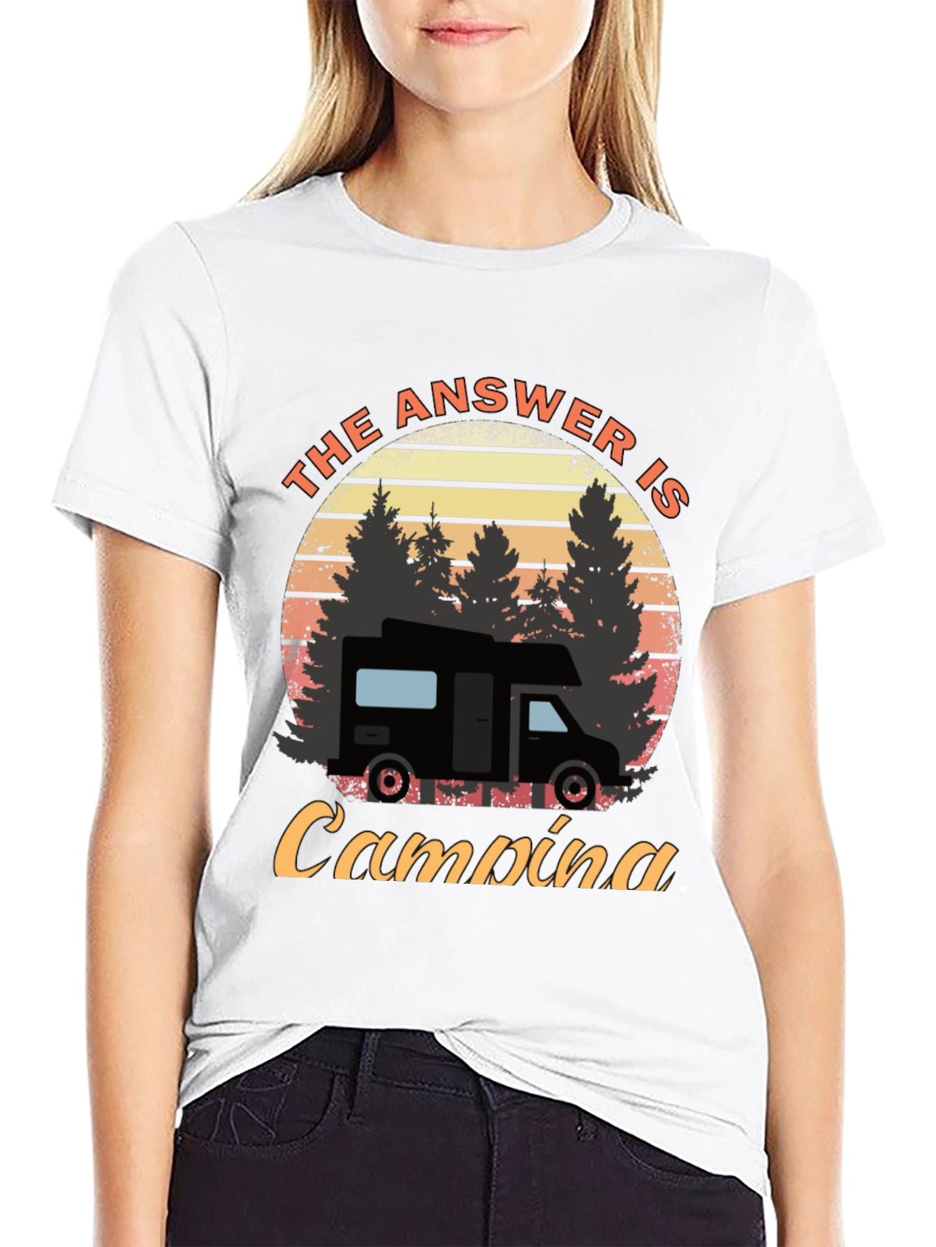 The Answer is Camping Graphic Tee