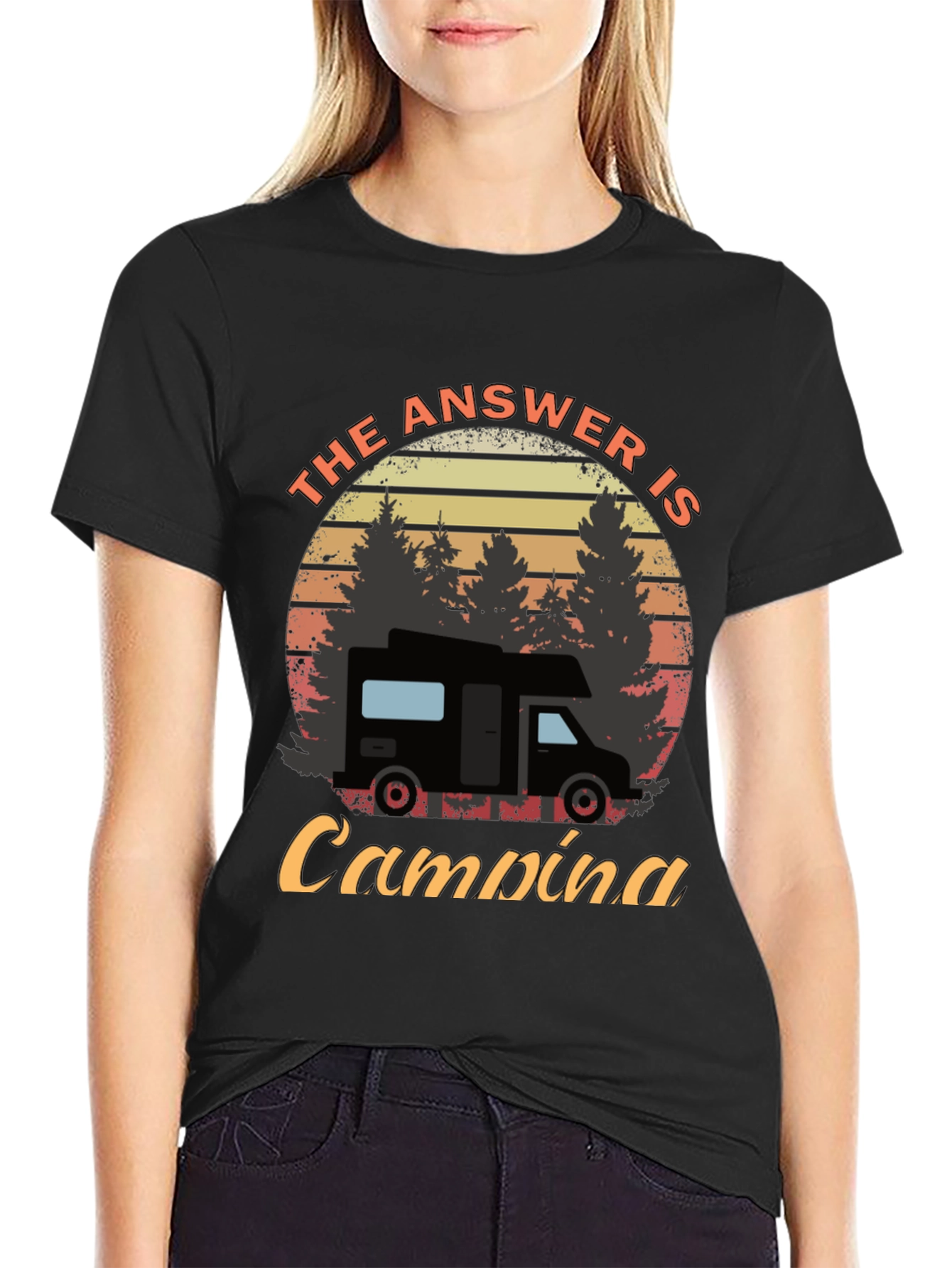 The Answer is Camping Graphic Tee