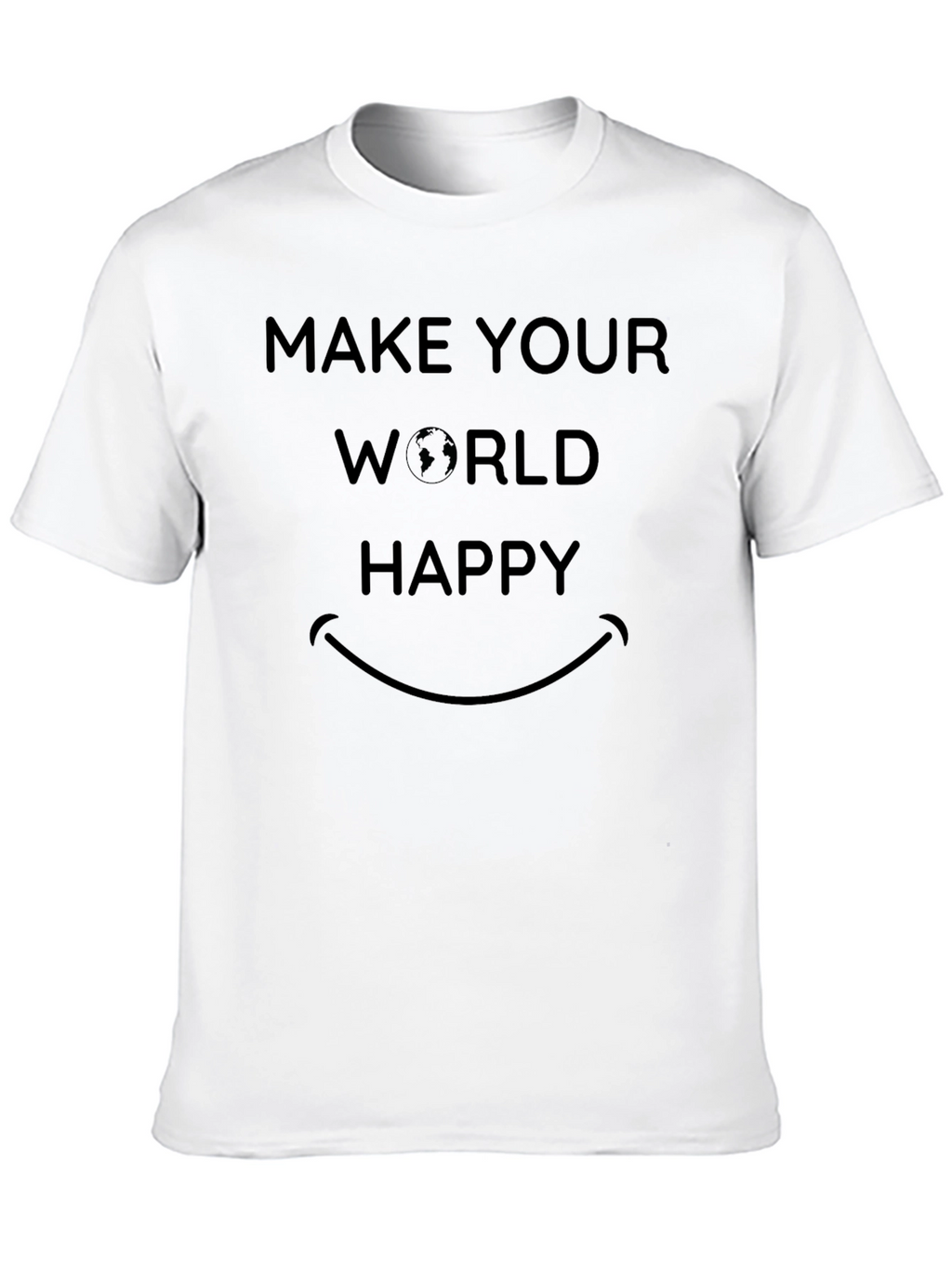 Make Your World Happy Graphic T-Shirt - Black
