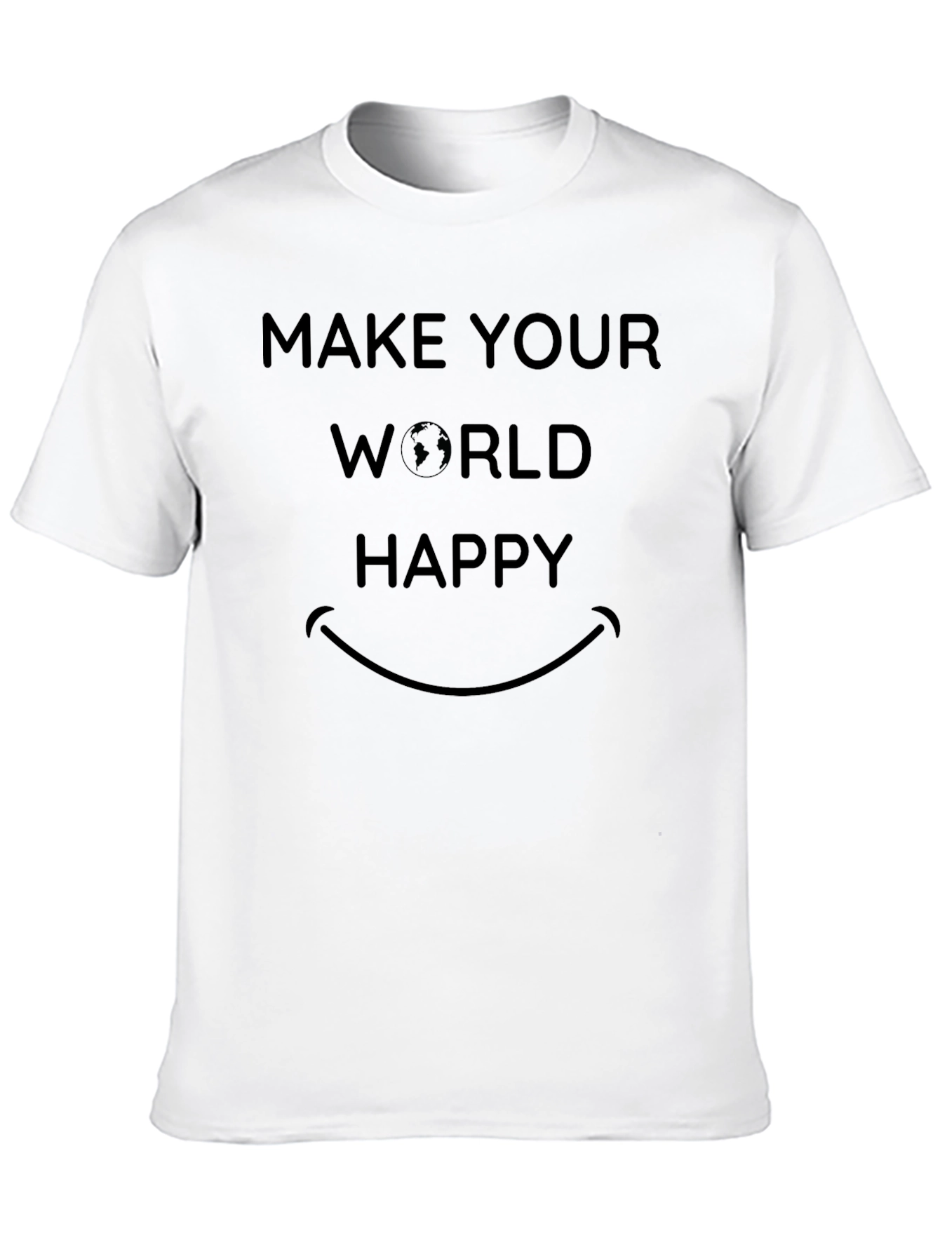 Make Your World Happy Graphic T-Shirt - Black