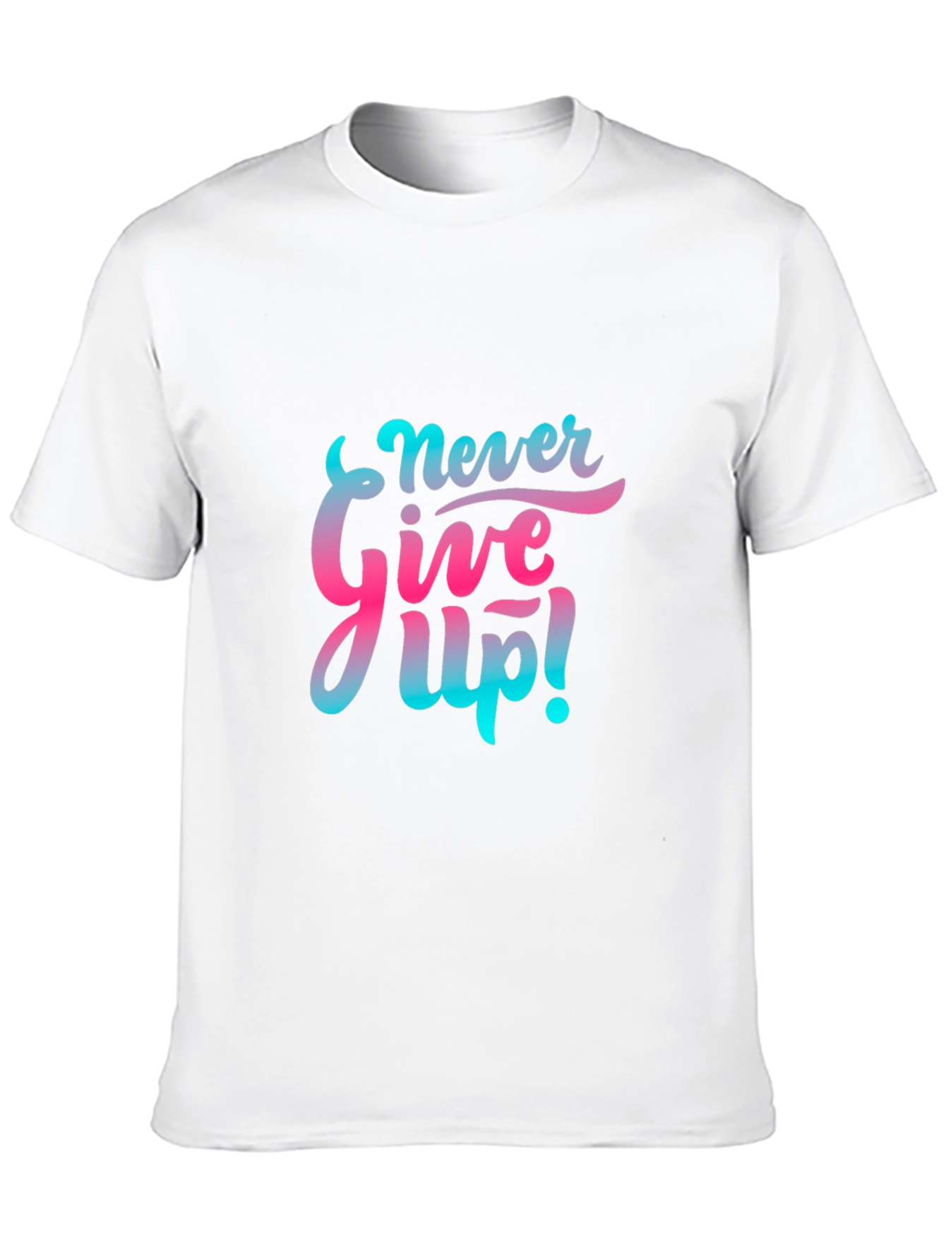 Motivational Never Give Up! Graphic Tee - Black