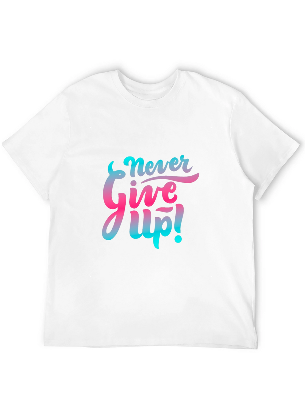 Motivational Never Give Up! Graphic Tee - Black