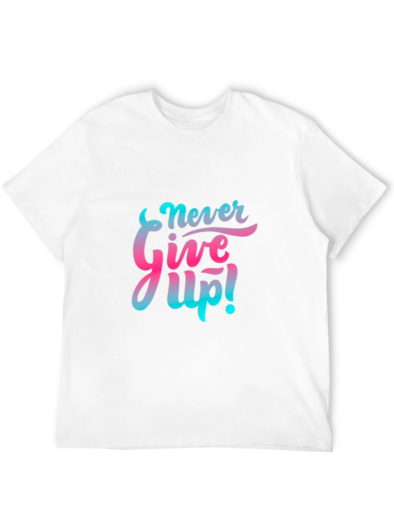 Motivational Never Give Up! Graphic Tee - Black