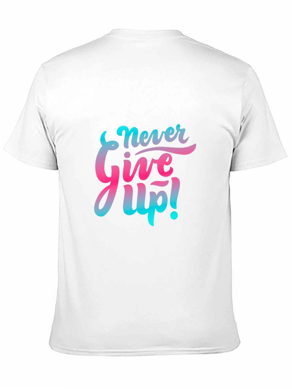 Motivational Never Give Up! Graphic Tee - Black