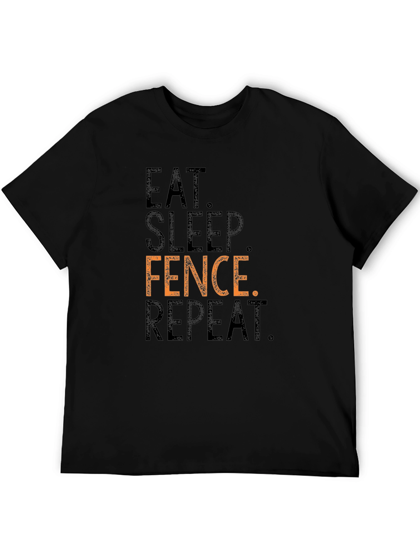 Eat Sleep Fence Repeat Black T-Shirt