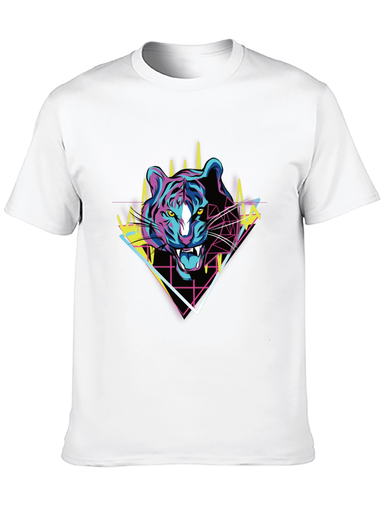 Retro Tiger Graphic Tee - Bold Animal Print T-Shirt