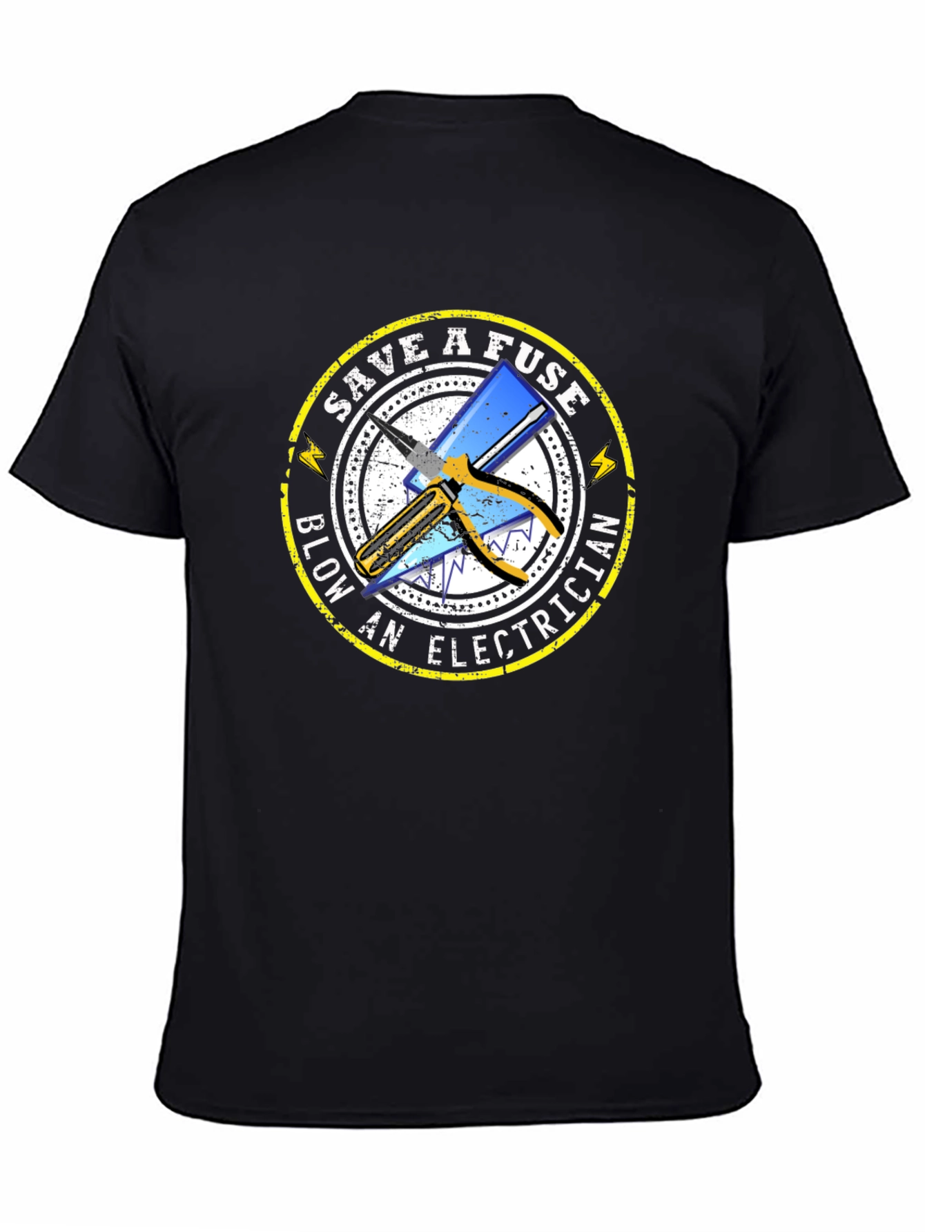 Save A Fuse Blow An Electrician Black T-Shirt