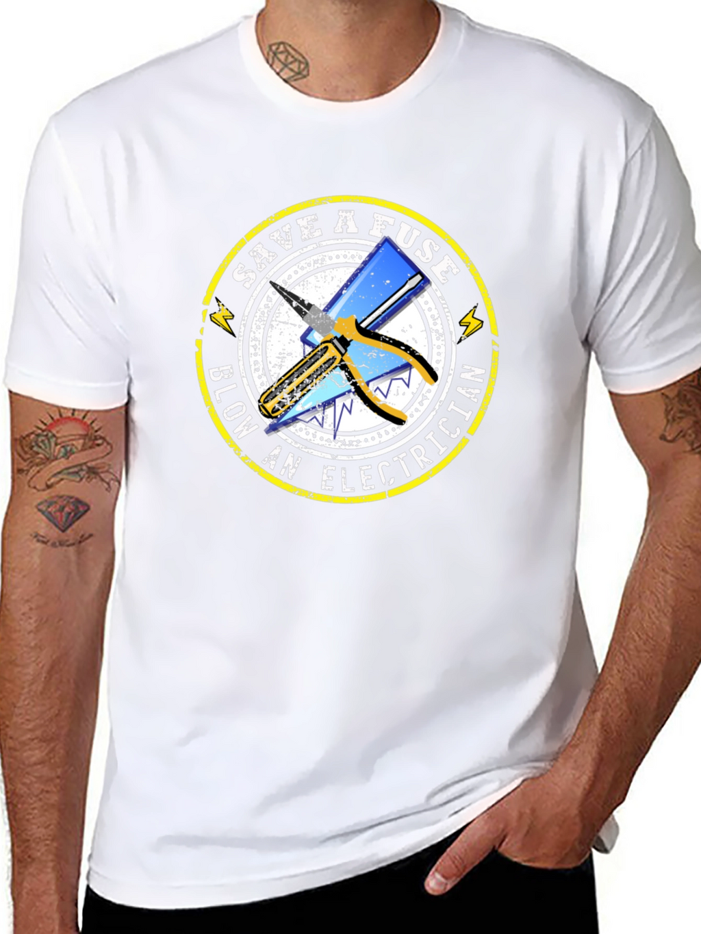 Save A Fuse Blow An Electrician Black T-Shirt