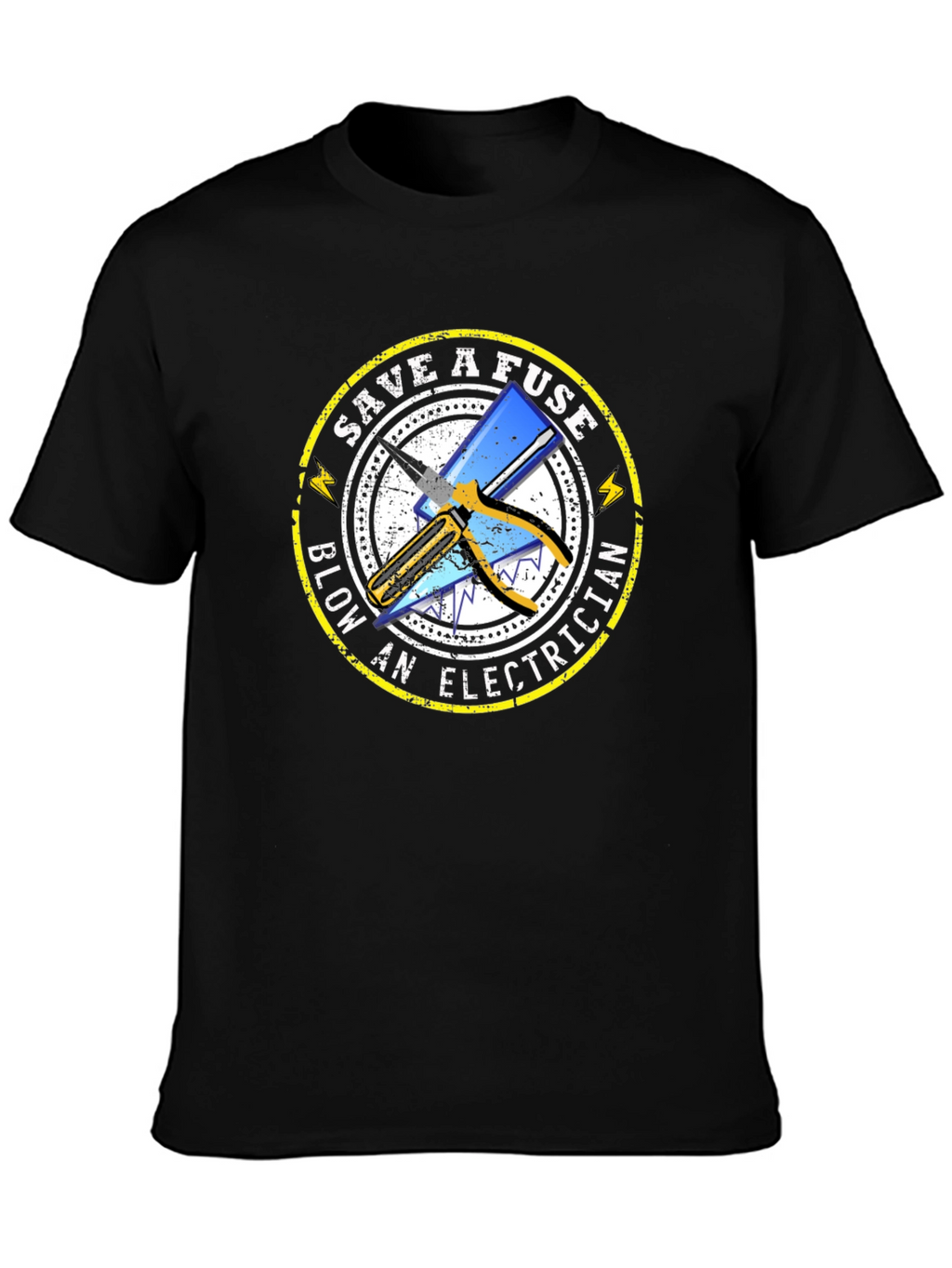 Save A Fuse Blow An Electrician Black T-Shirt