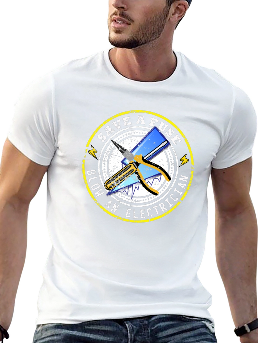 Save A Fuse Blow An Electrician Black T-Shirt