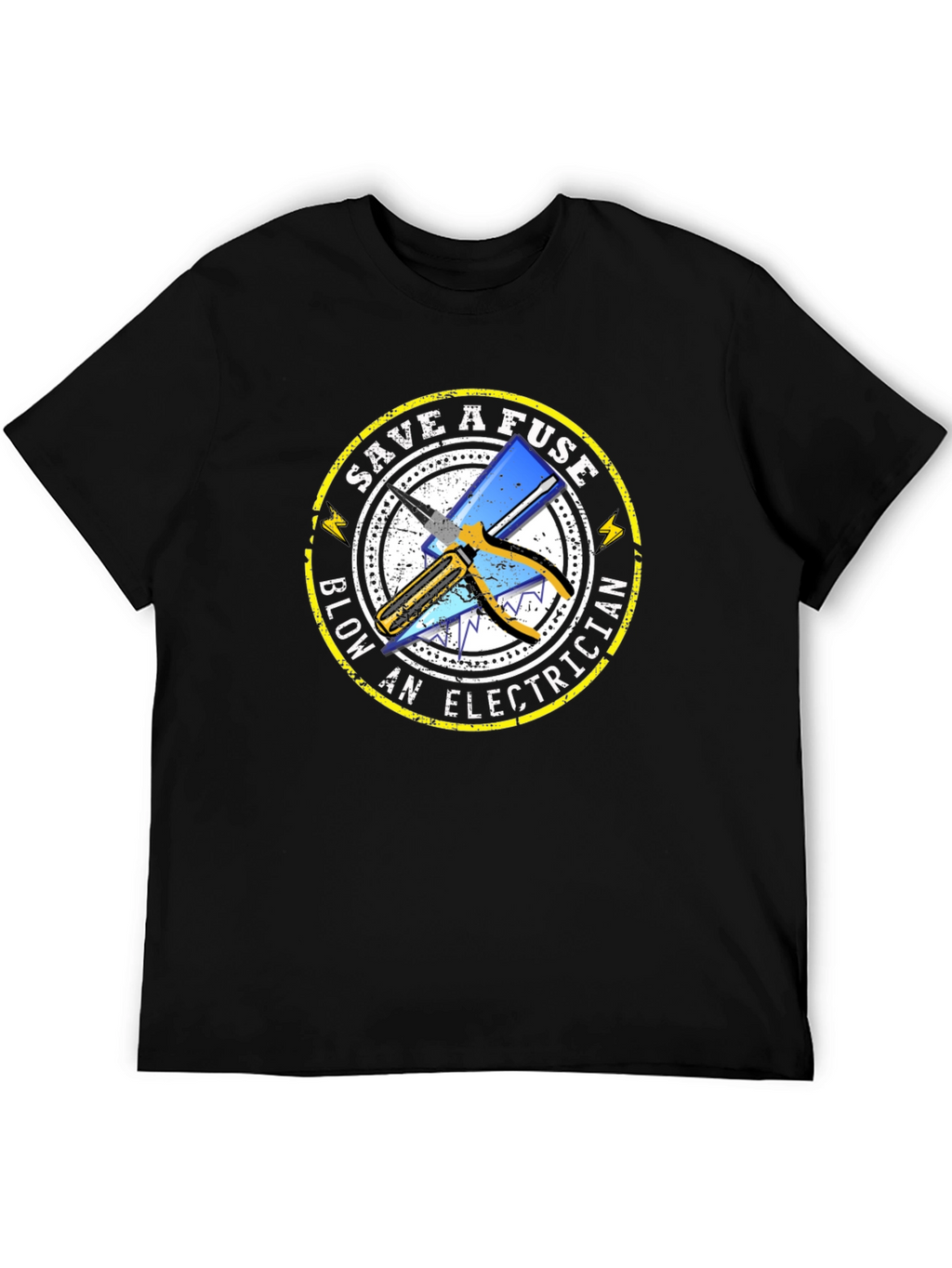 Save A Fuse Blow An Electrician Black T-Shirt