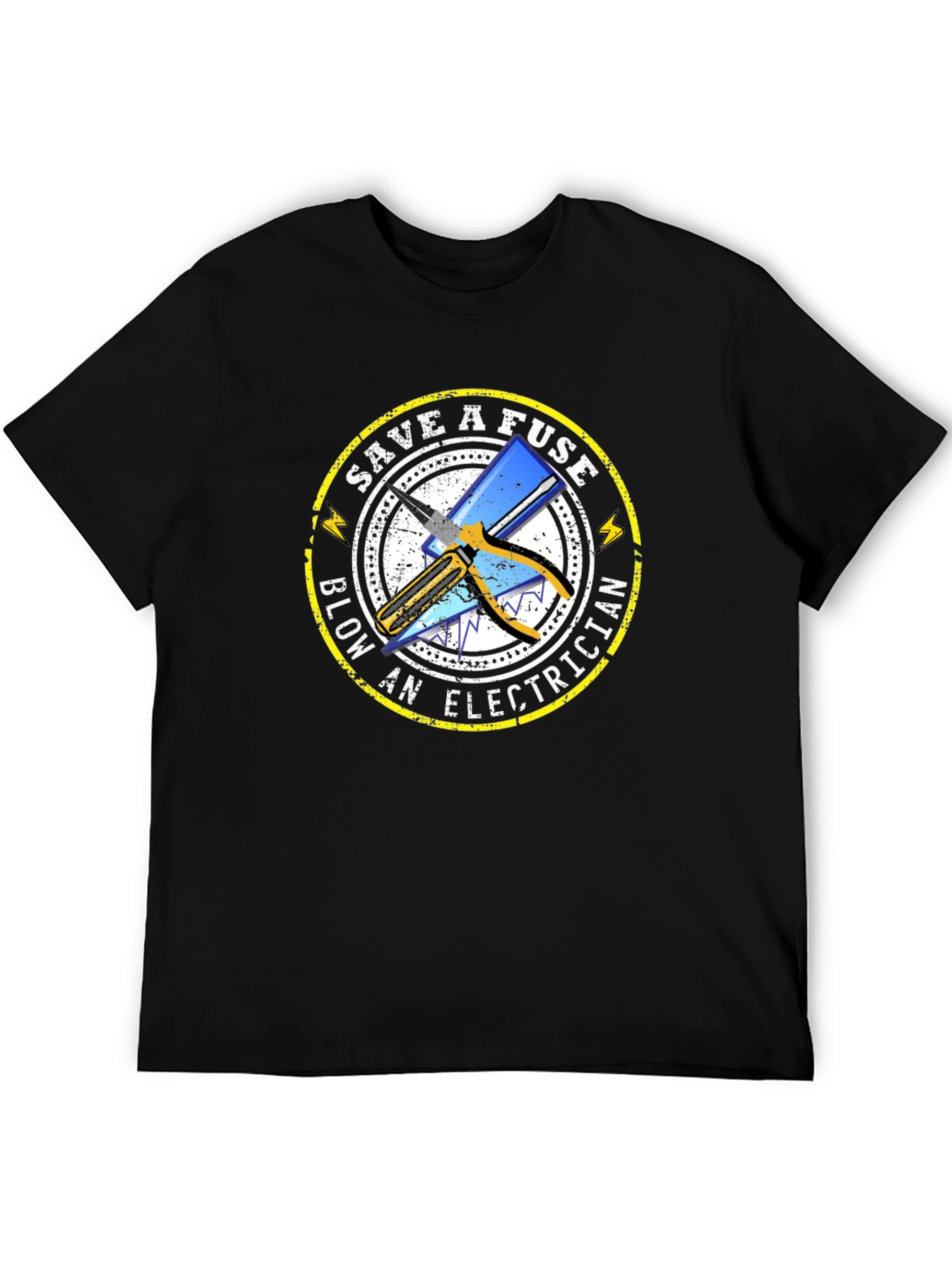 Save A Fuse Blow An Electrician Black T-Shirt