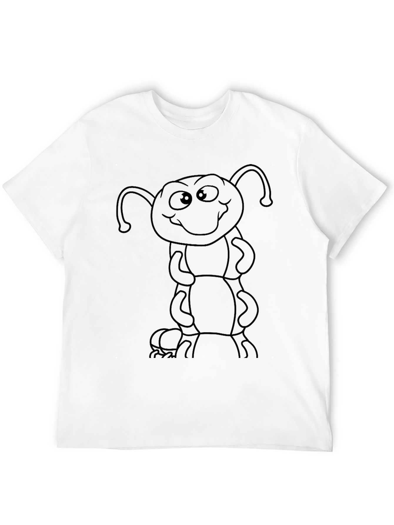 Cartoon Ant Graphic T-Shirt - Black Cotton Tee