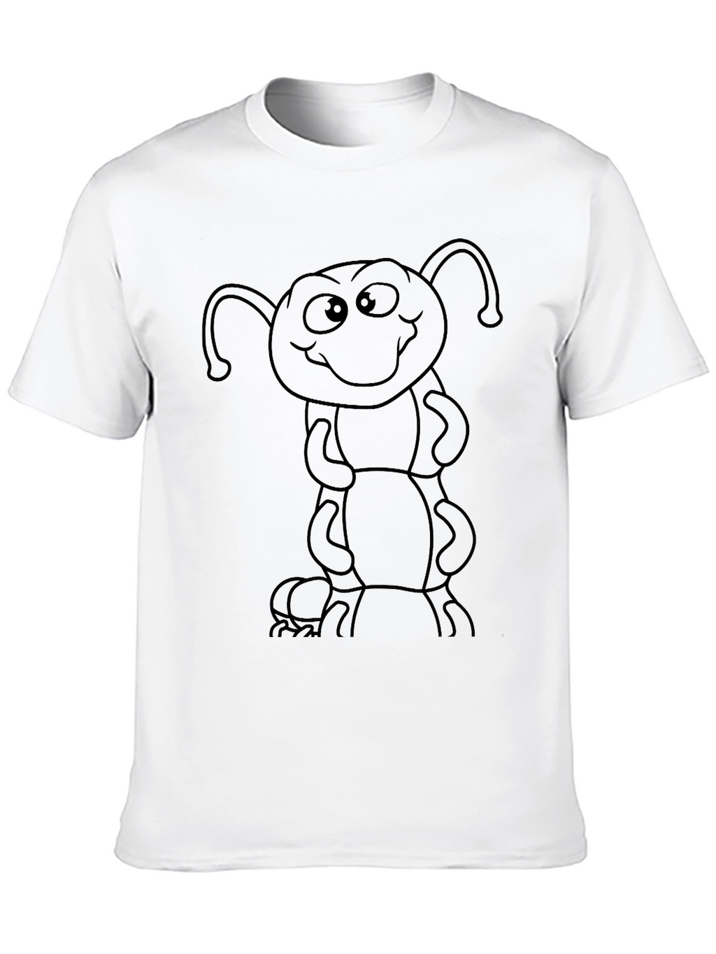 Cartoon Ant Graphic T-Shirt - Black Cotton Tee