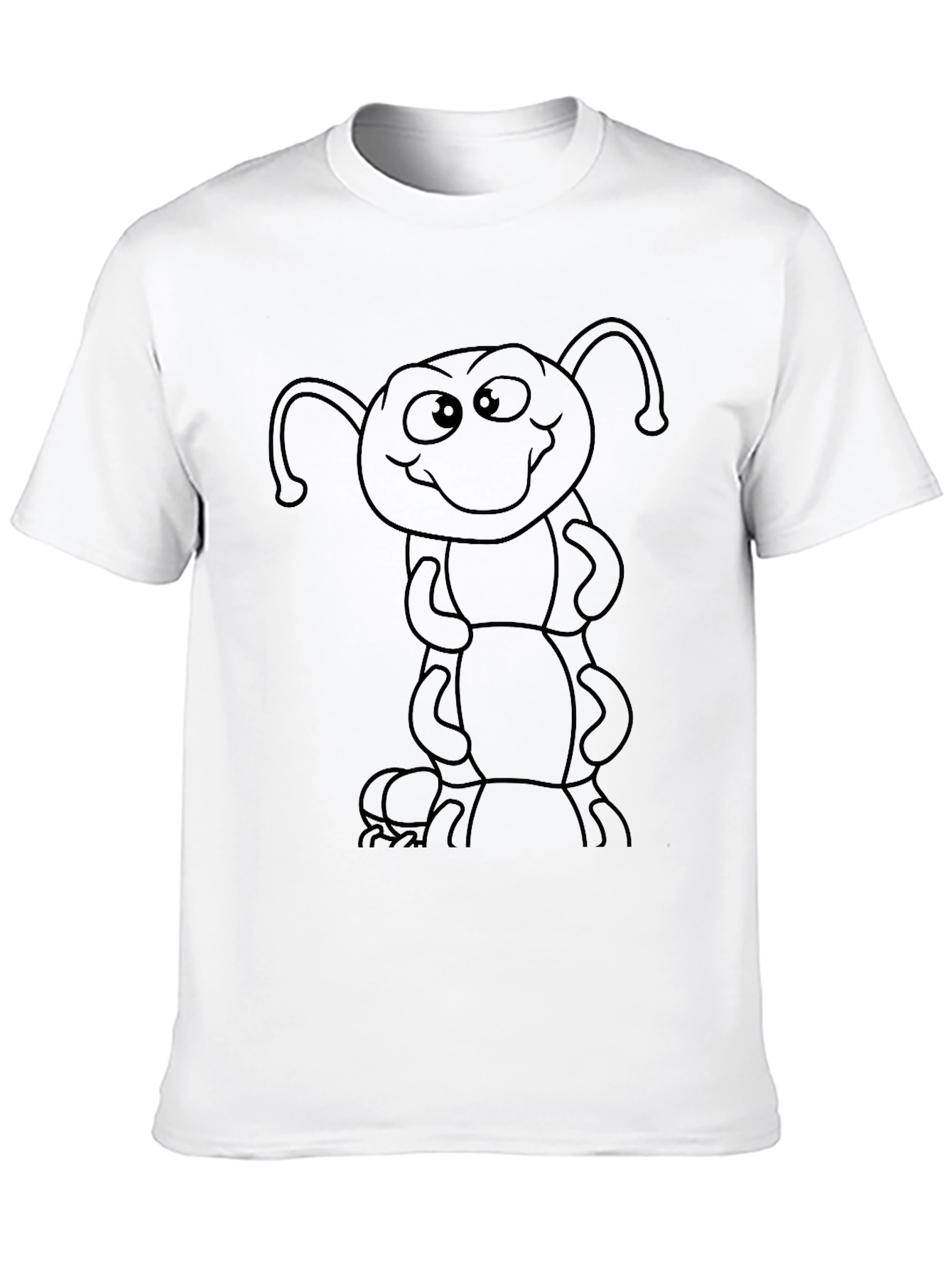 Cartoon Ant Graphic T-Shirt - Black Cotton Tee