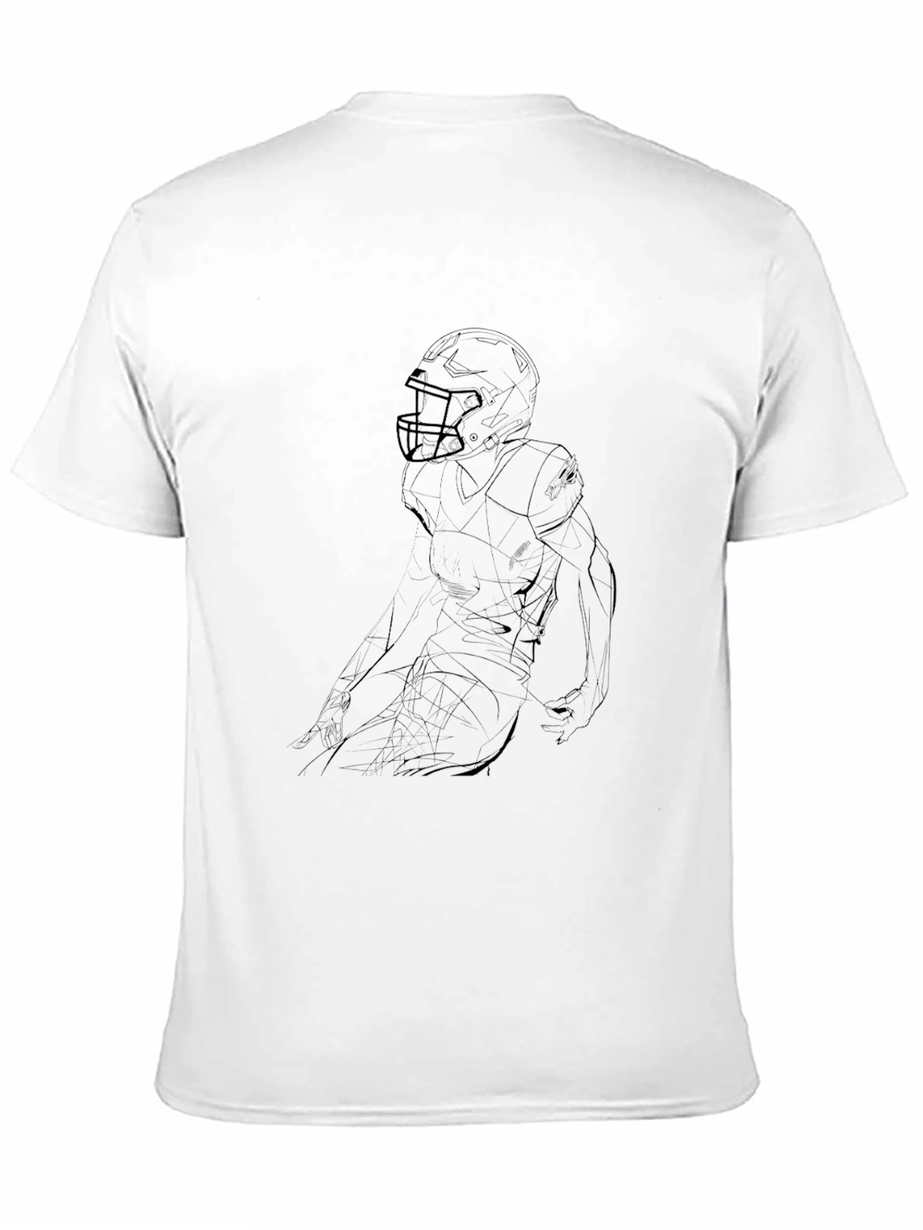 Black Football Player Outline Graphic Tee