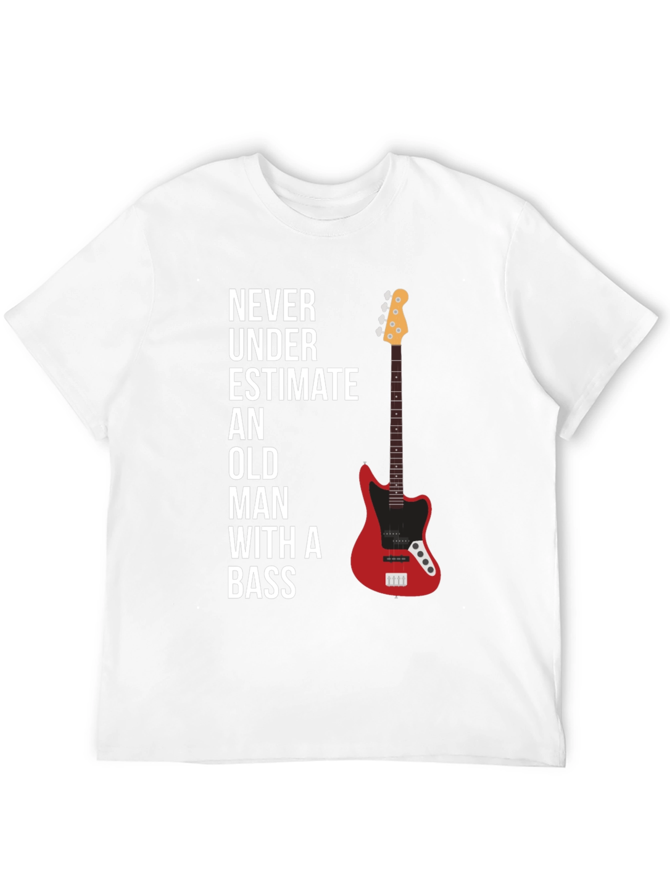 Never Underestimate Old Man With A Bass Graphic Tee