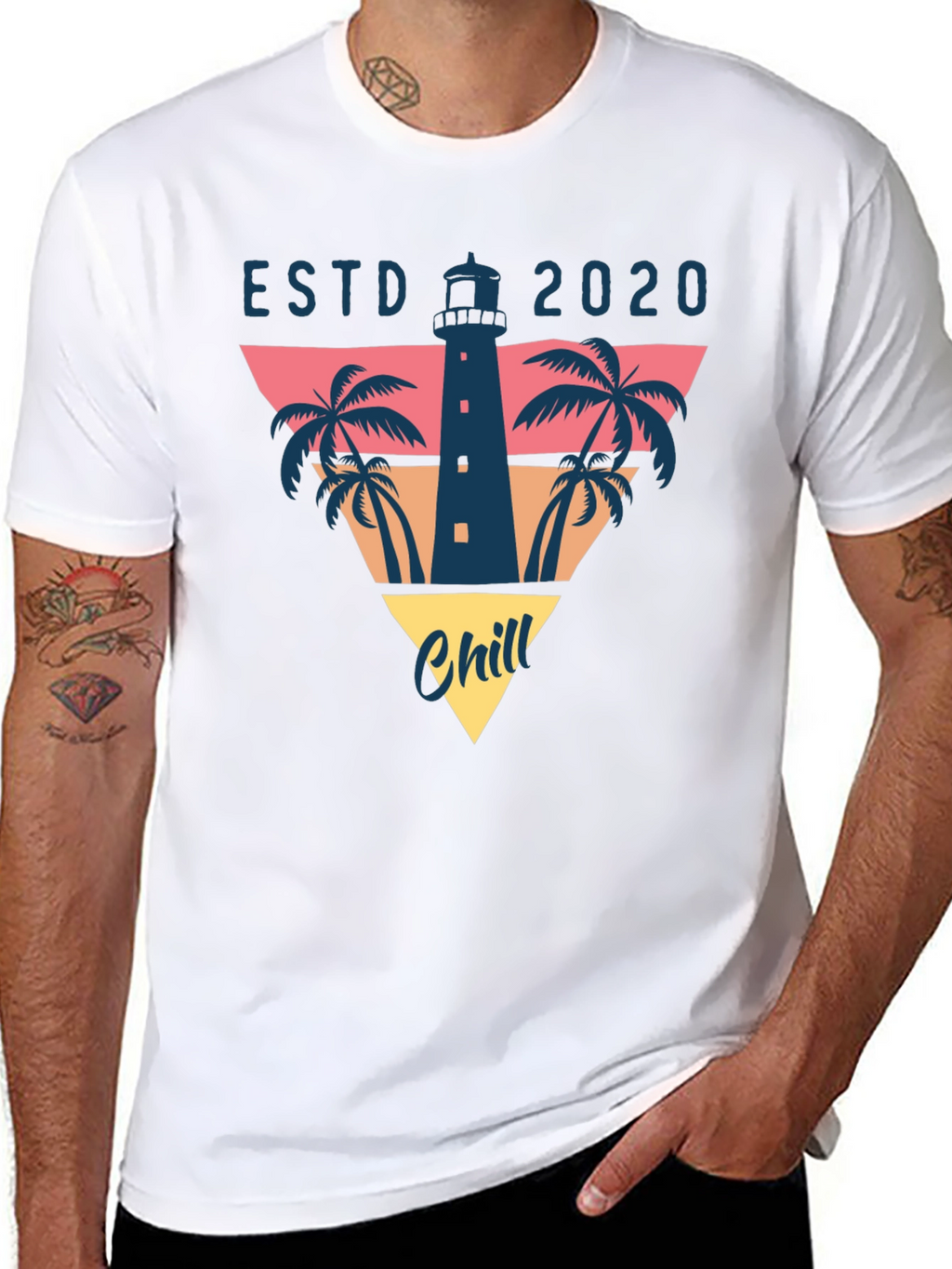 Chill ESTD 2020 Lighthouse Graphic T-Shirt