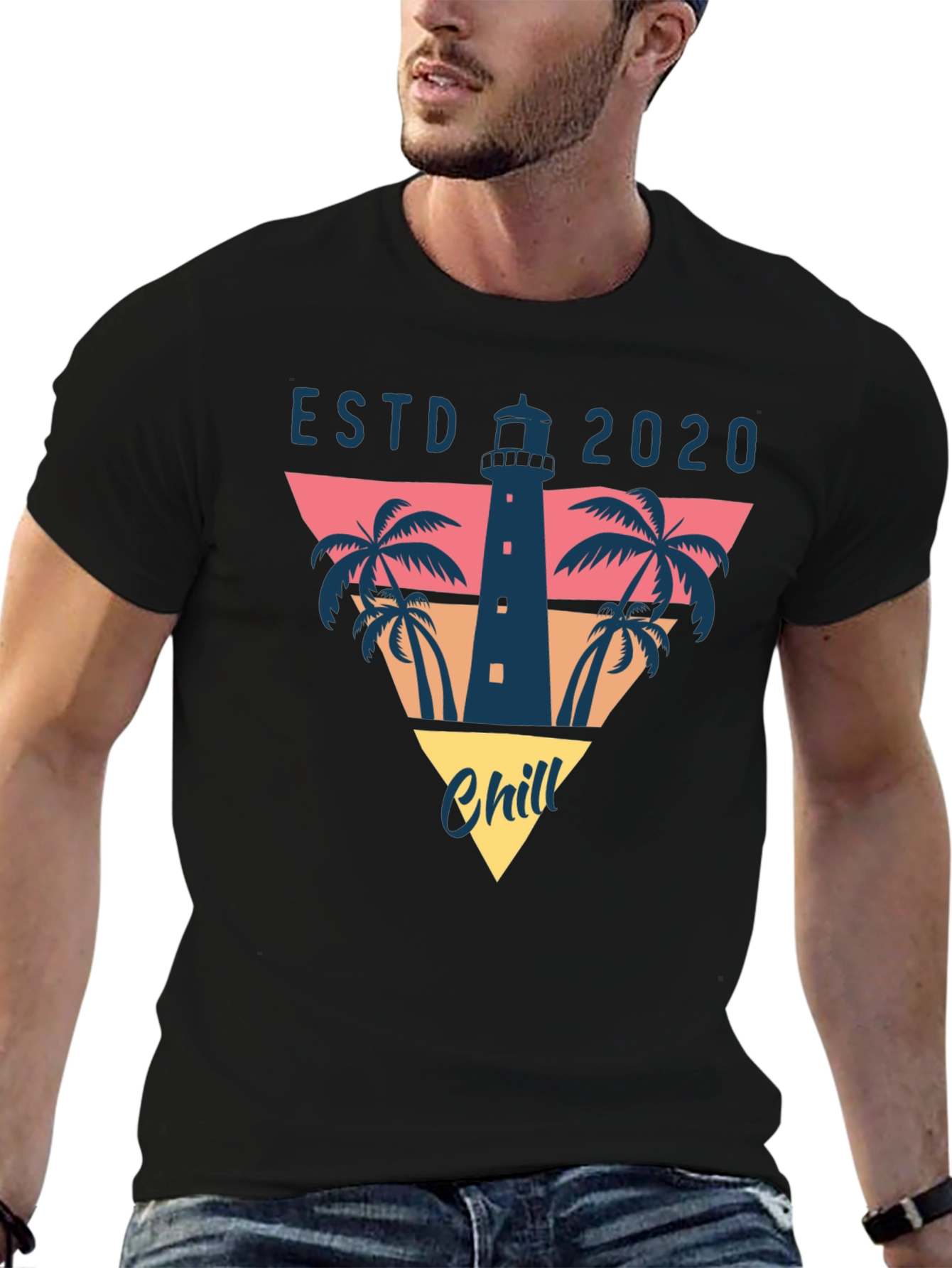 Chill ESTD 2020 Lighthouse Graphic T-Shirt