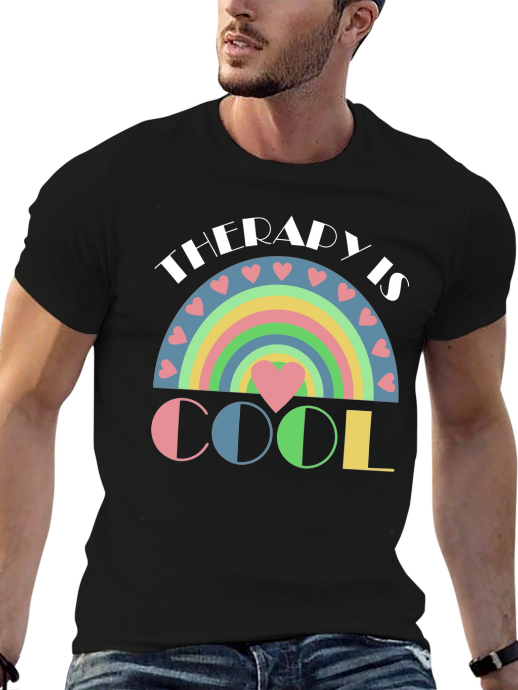 Therapy is Cool Pastel Rainbow T-Shirt