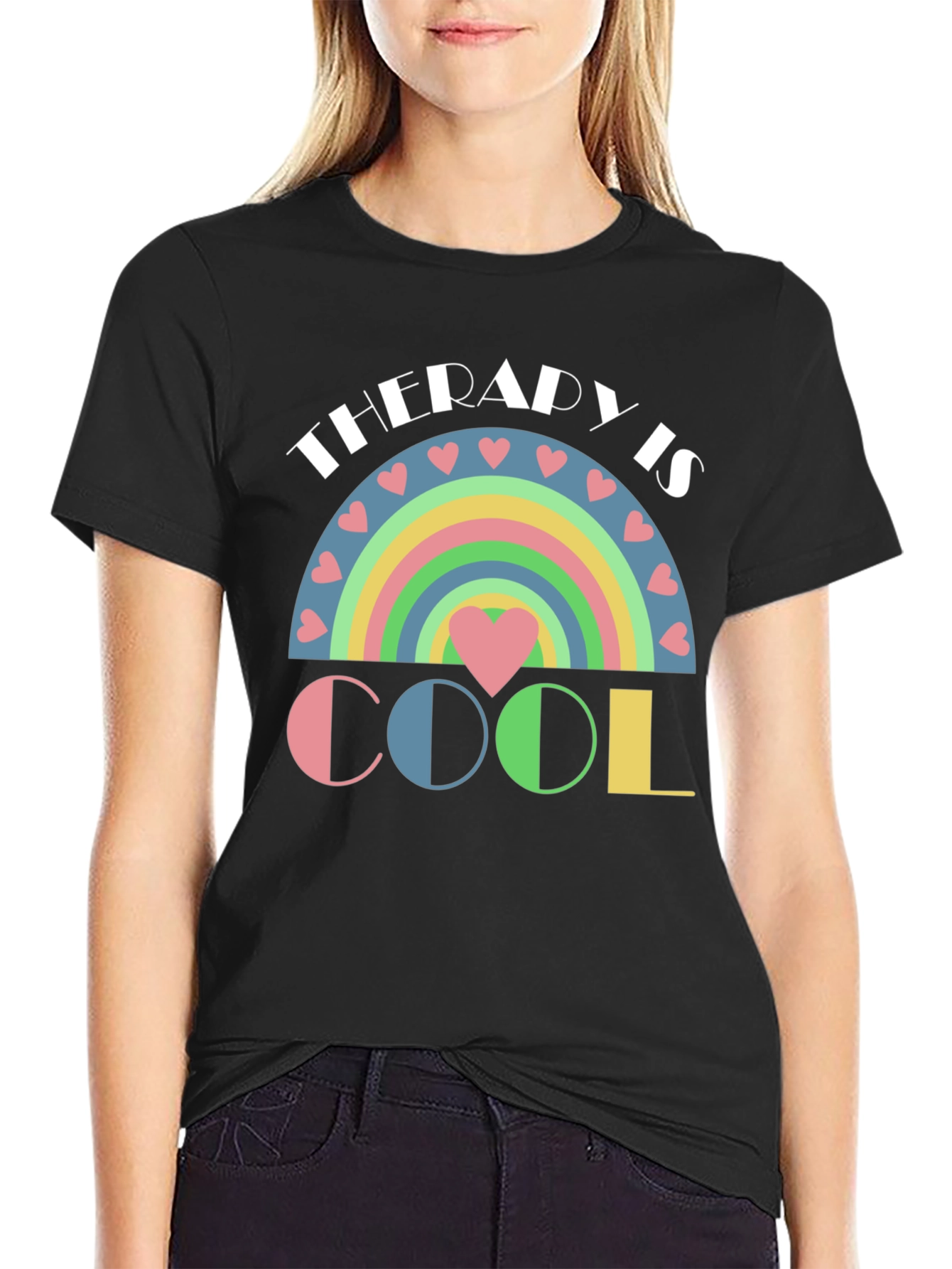 Therapy is Cool Pastel Rainbow T-Shirt