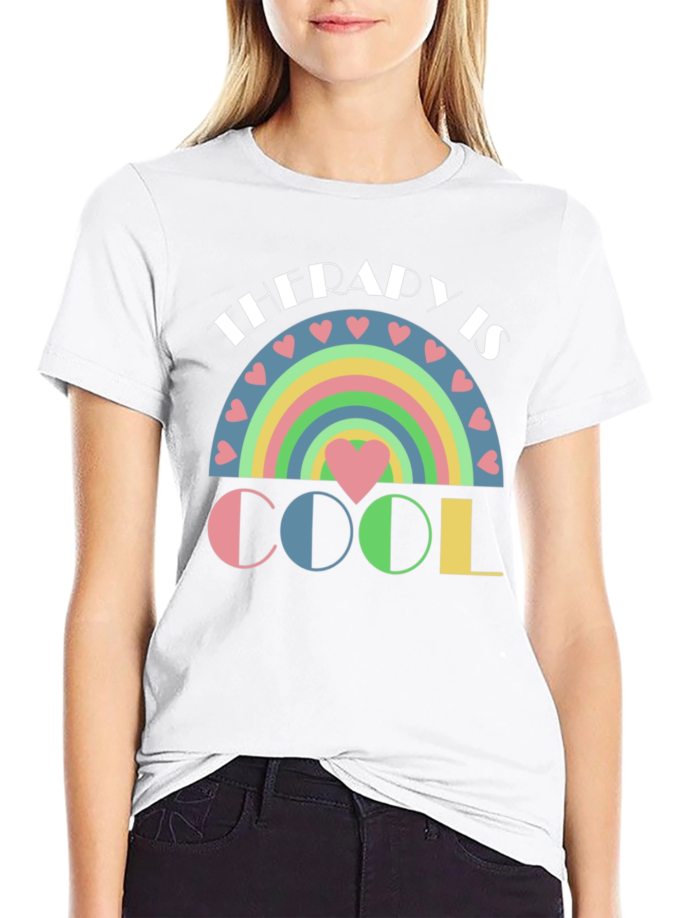 Therapy is Cool Pastel Rainbow T-Shirt