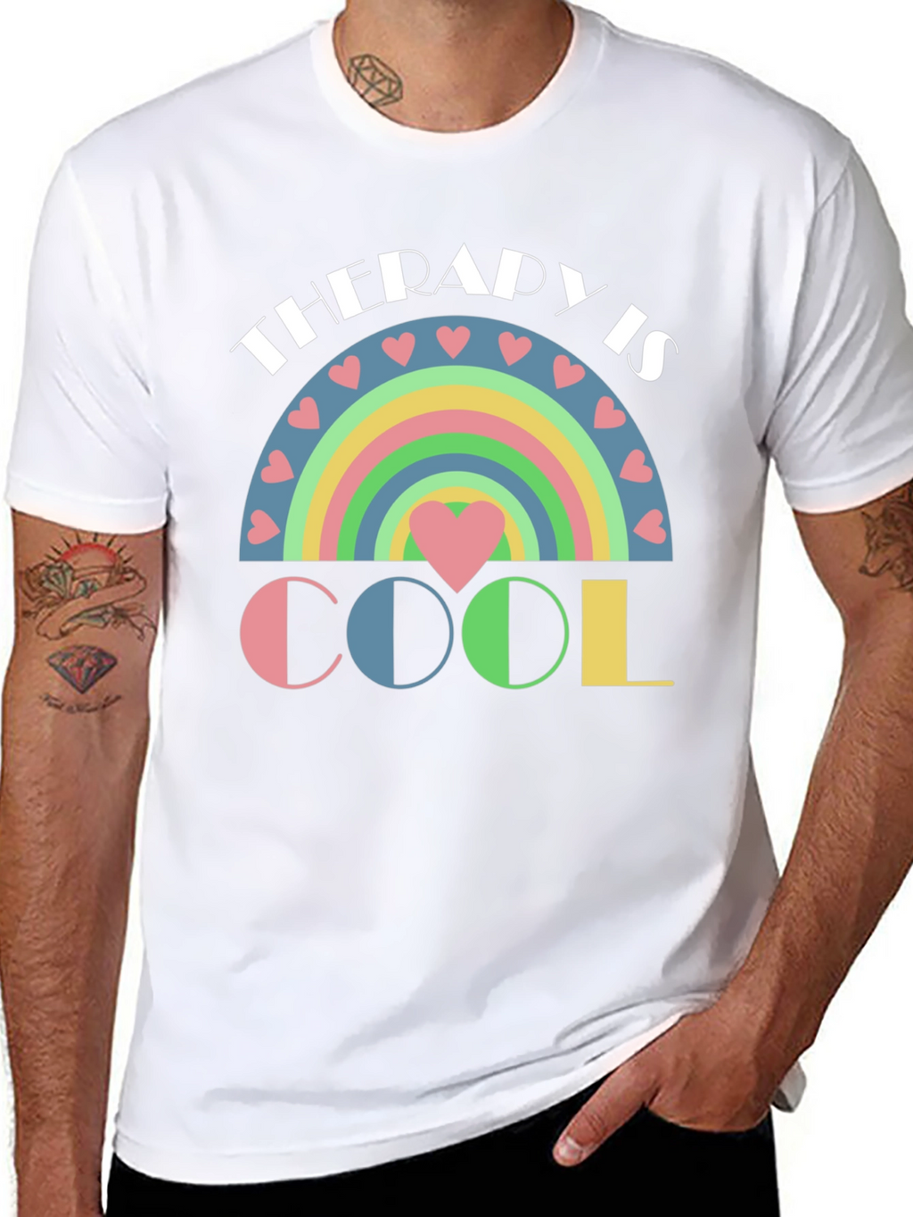 Therapy is Cool Pastel Rainbow T-Shirt