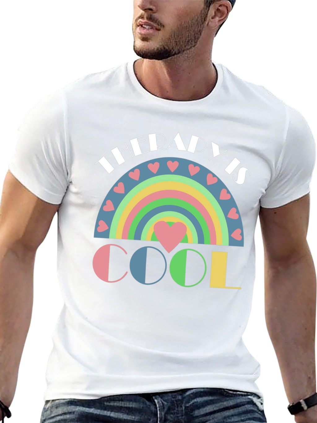 Therapy is Cool Pastel Rainbow T-Shirt