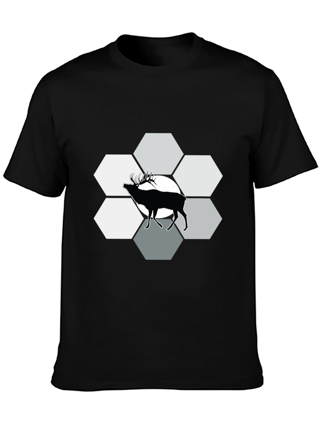 Elk Hexagon Graphic Tee - Black