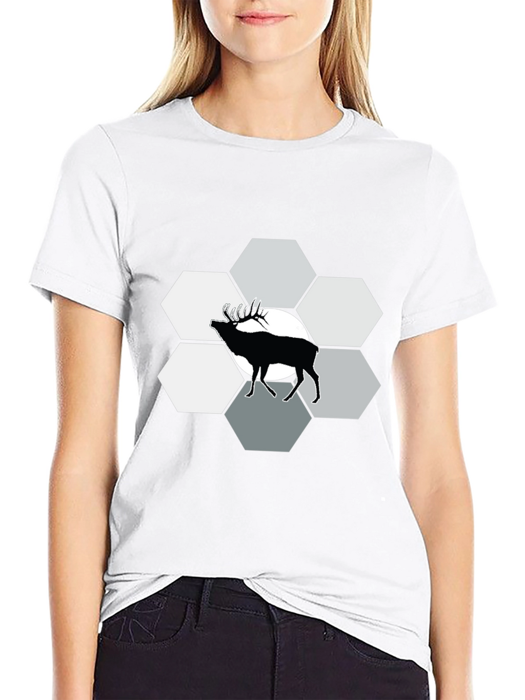 Elk Hexagon Graphic Tee - Black