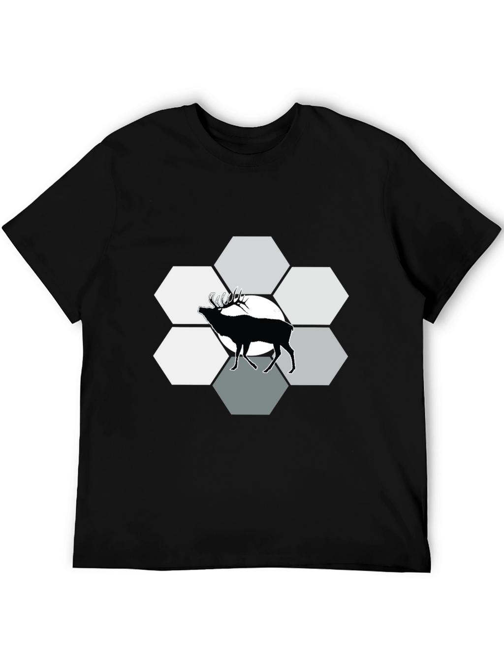 Elk Hexagon Graphic Tee - Black