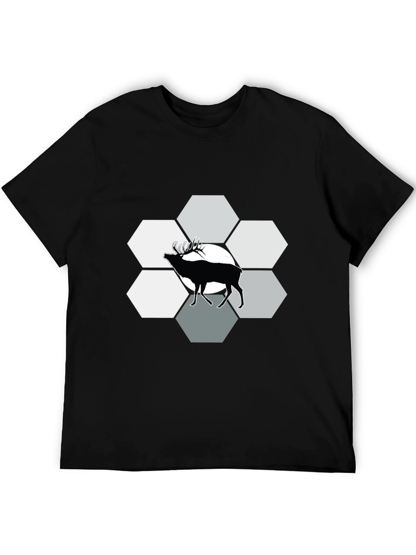 Elk Hexagon Graphic Tee - Black