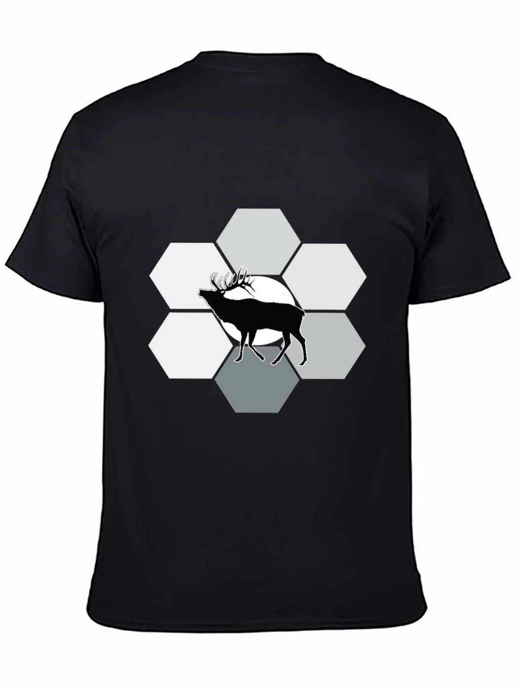 Elk Hexagon Graphic Tee - Black